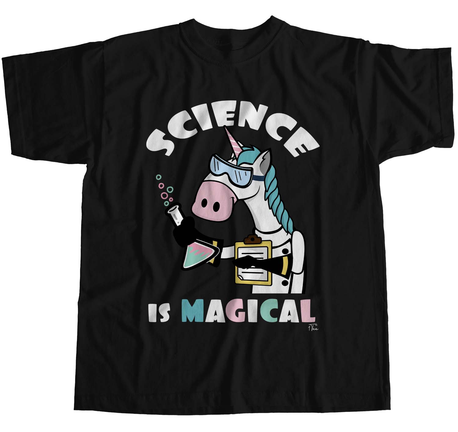 1Tee Womens Loose Fit Science Is Magical Unicorn T-Shirt