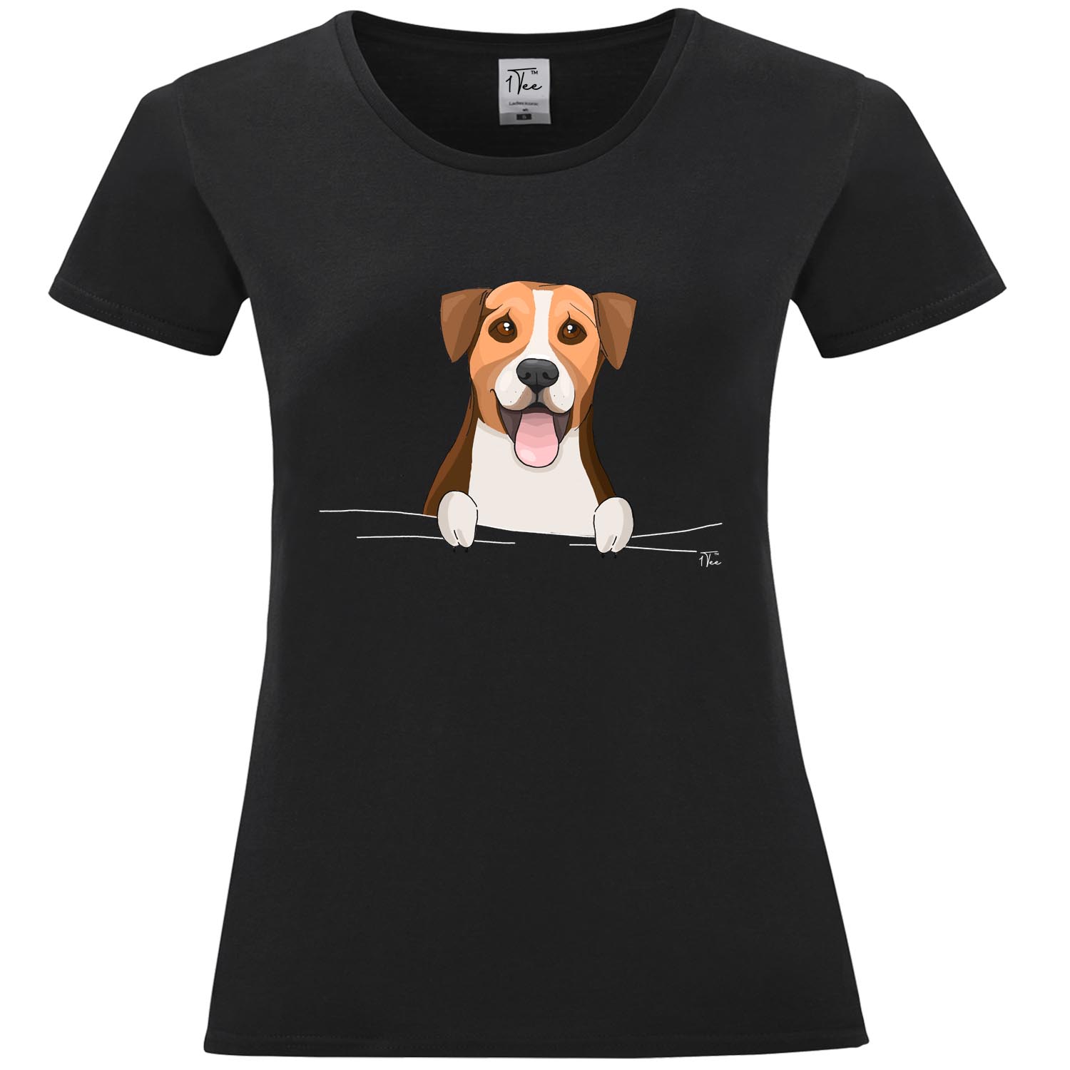 1tee Womens Peeking Beagle Pocket T Shirt Ebay 