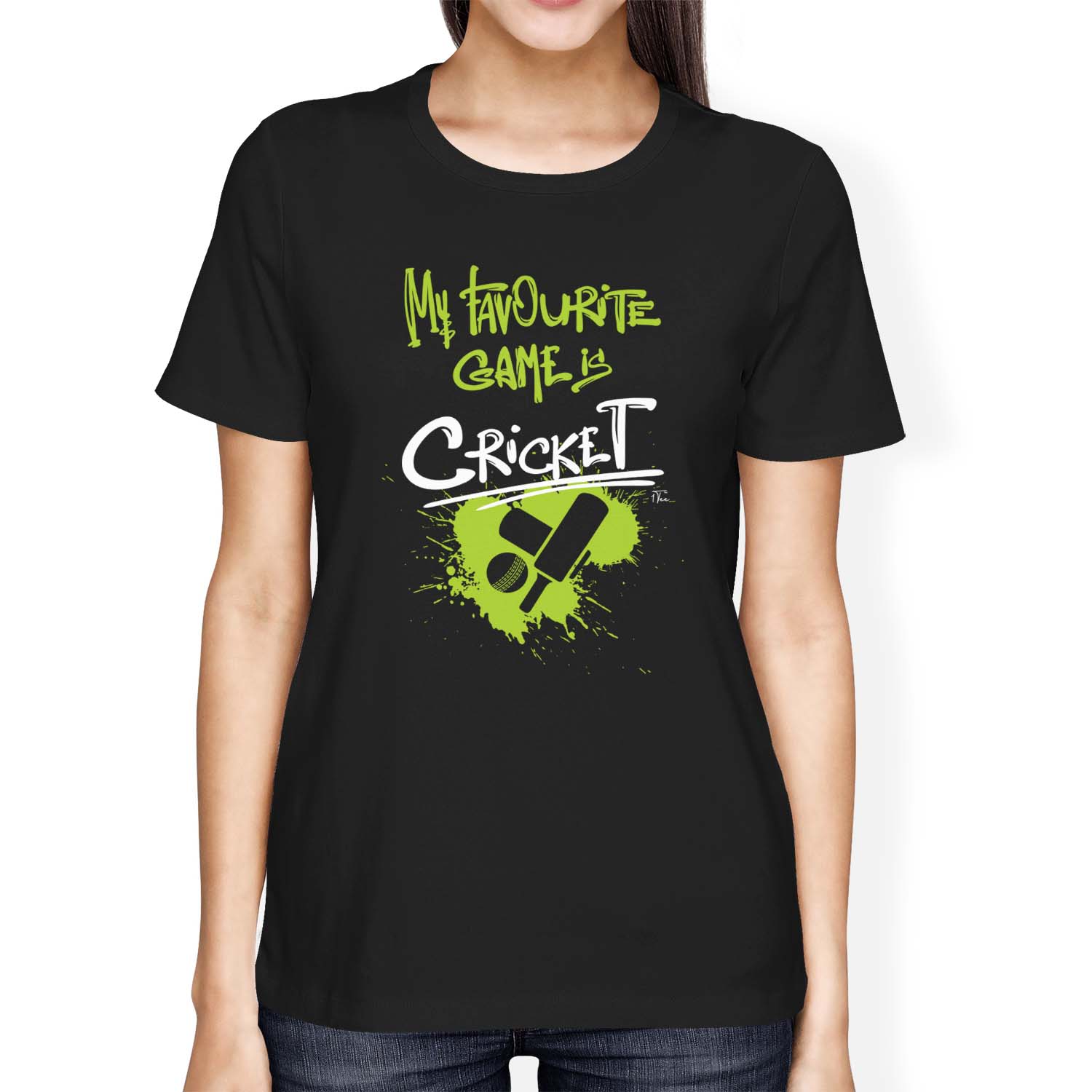 1Tee Womens Loose Fit My Favourite Game Is Cricket T-Shirt