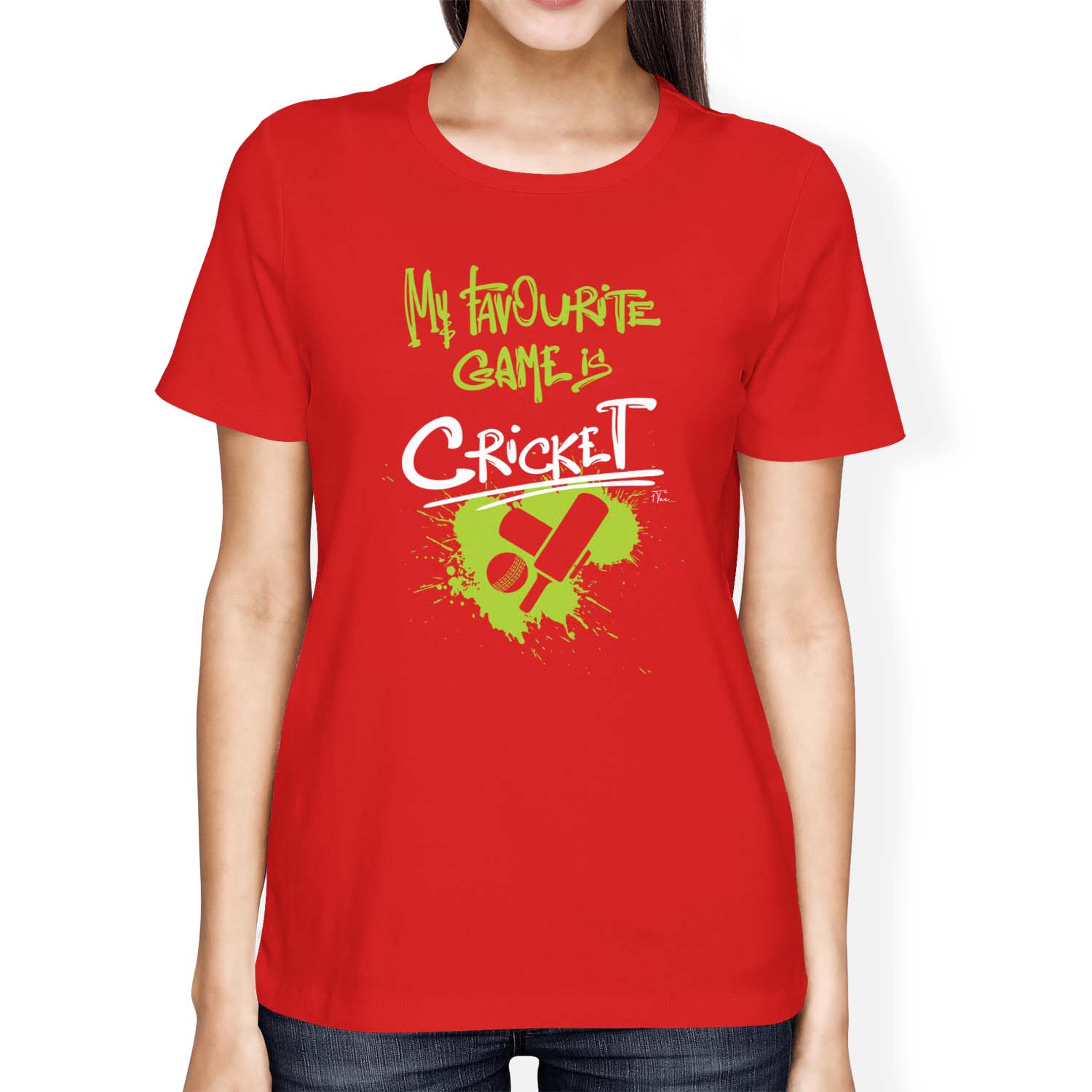 1Tee Womens Loose Fit My Favourite Game Is Cricket T-Shirt