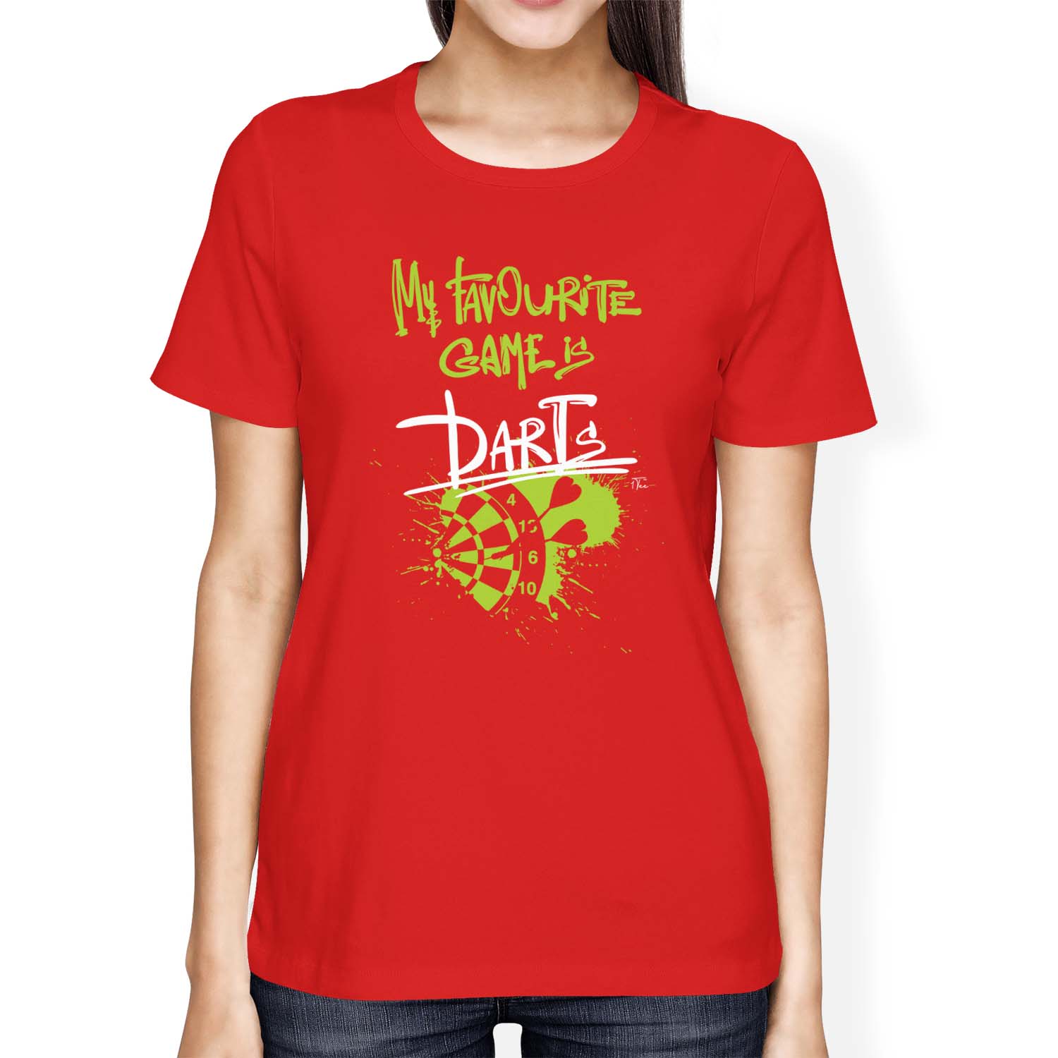 1Tee Womens Loose Fit My Favourite Game Is Darts T-Shirt