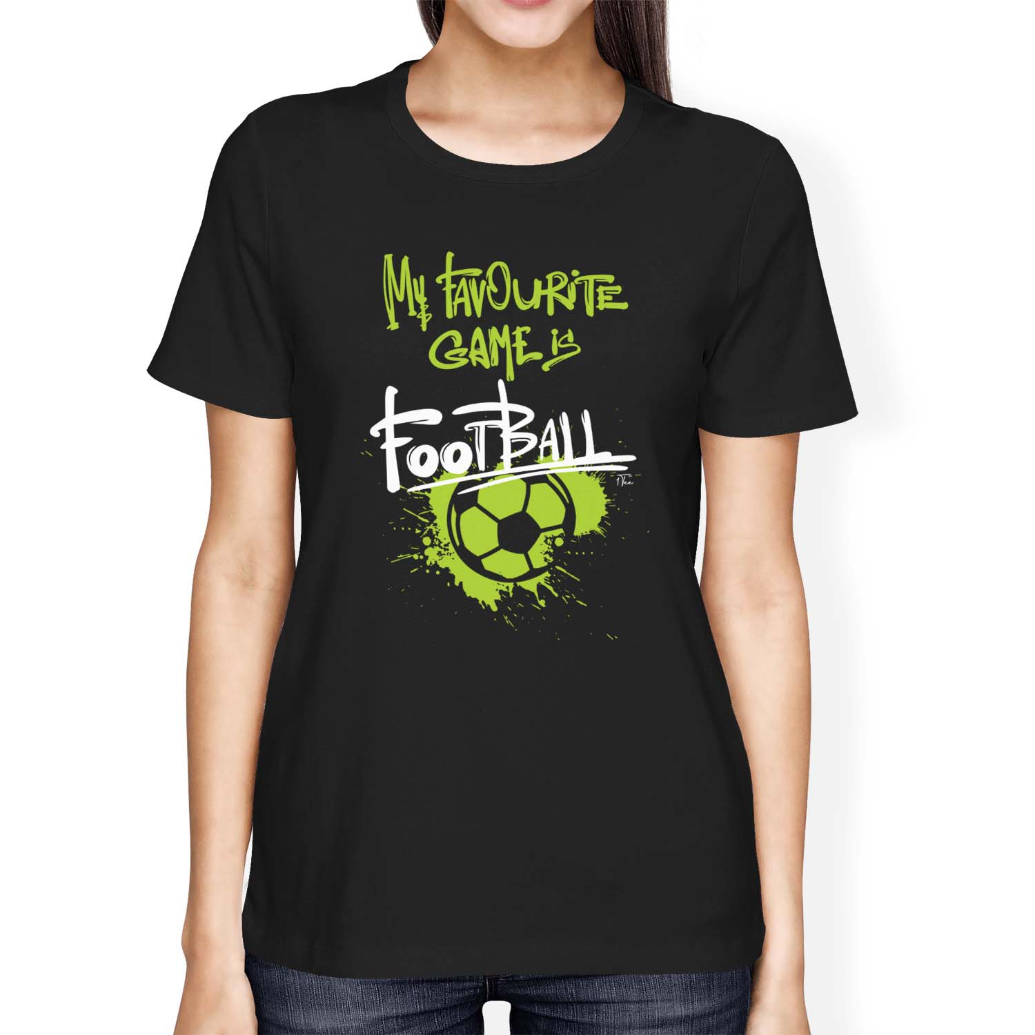 1Tee Womens Loose Fit My Favourite Game Is Football T-Shirt