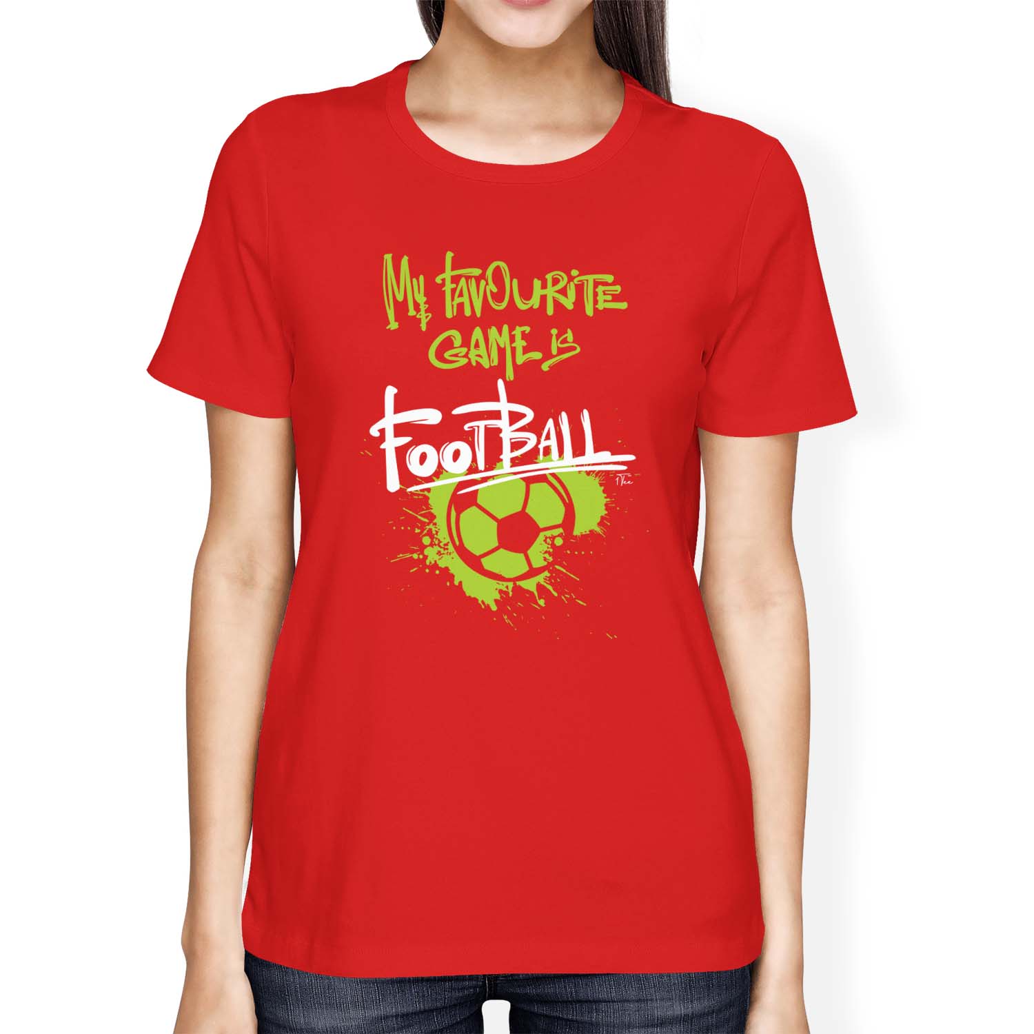 1Tee Womens Loose Fit My Favourite Game Is Football T-Shirt