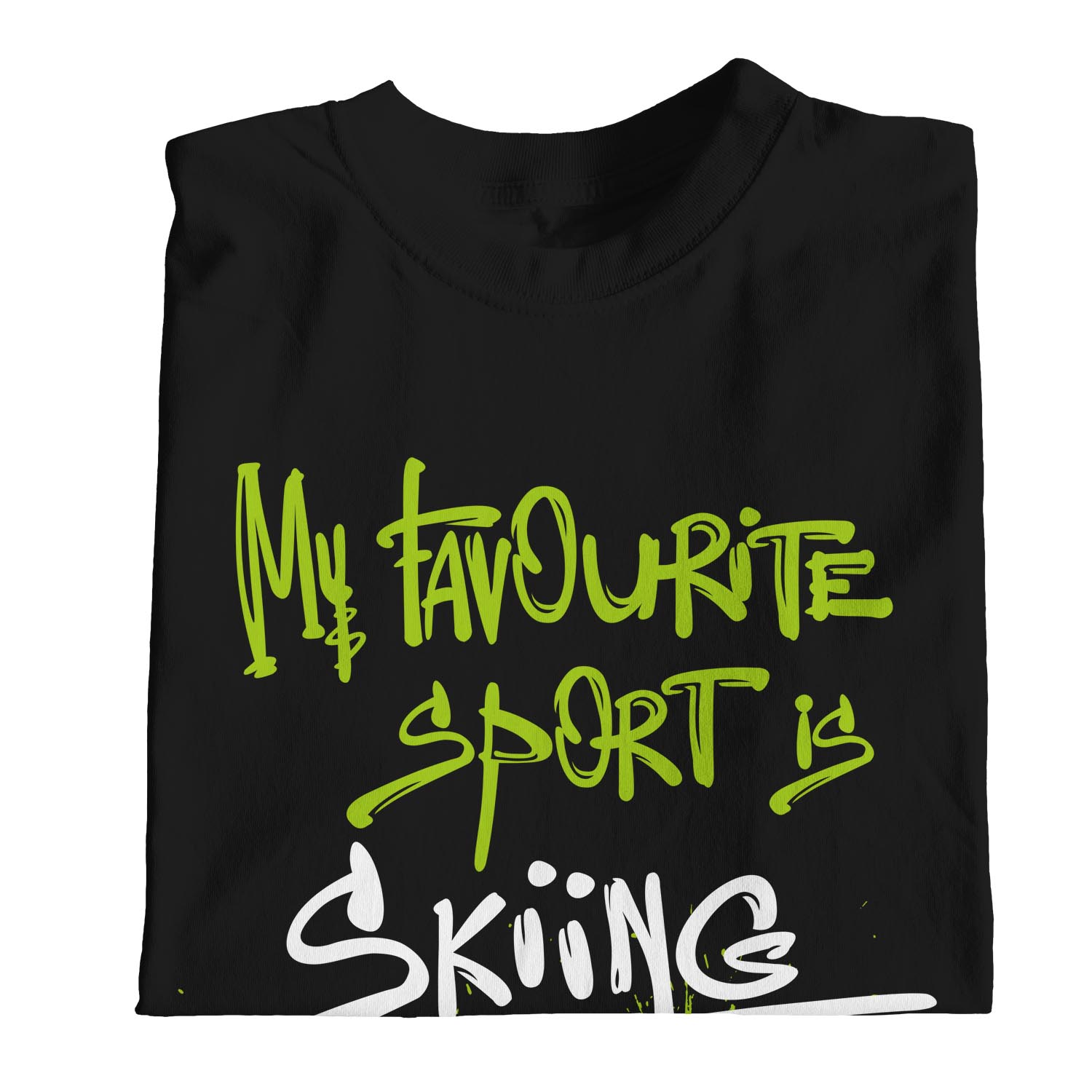 1Tee Womens Loose Fit My Favourite Sport Is Skiing T-Shirt