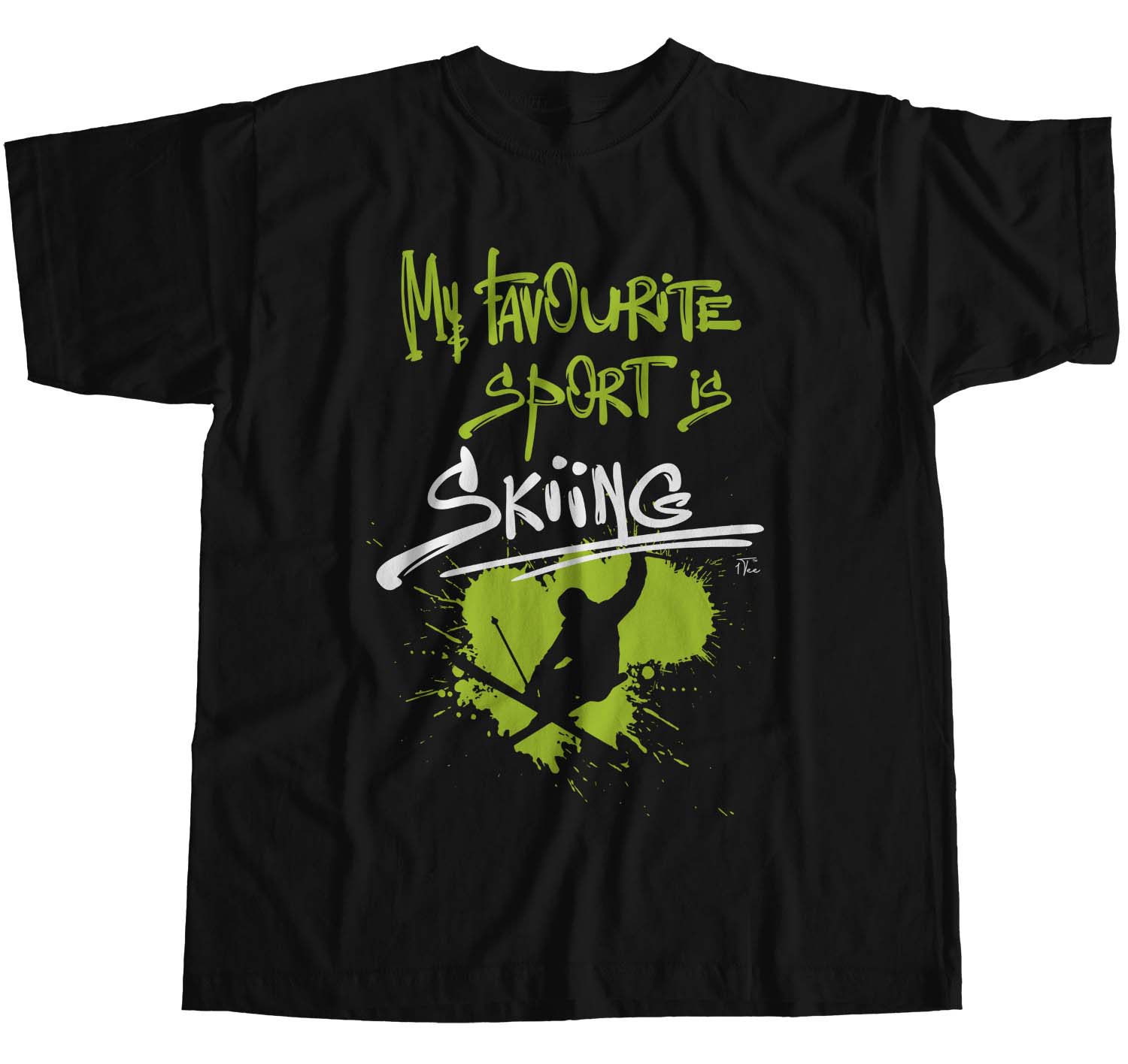 1Tee Womens Loose Fit My Favourite Sport Is Skiing T-Shirt