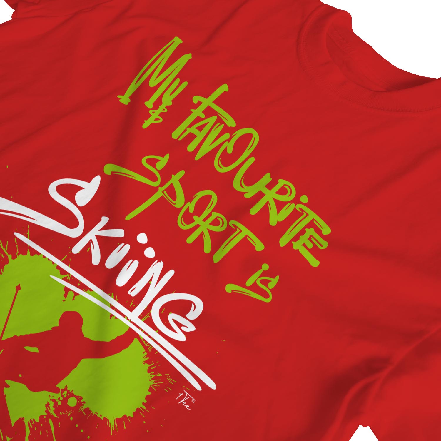 1Tee Womens Loose Fit My Favourite Sport Is Skiing T-Shirt