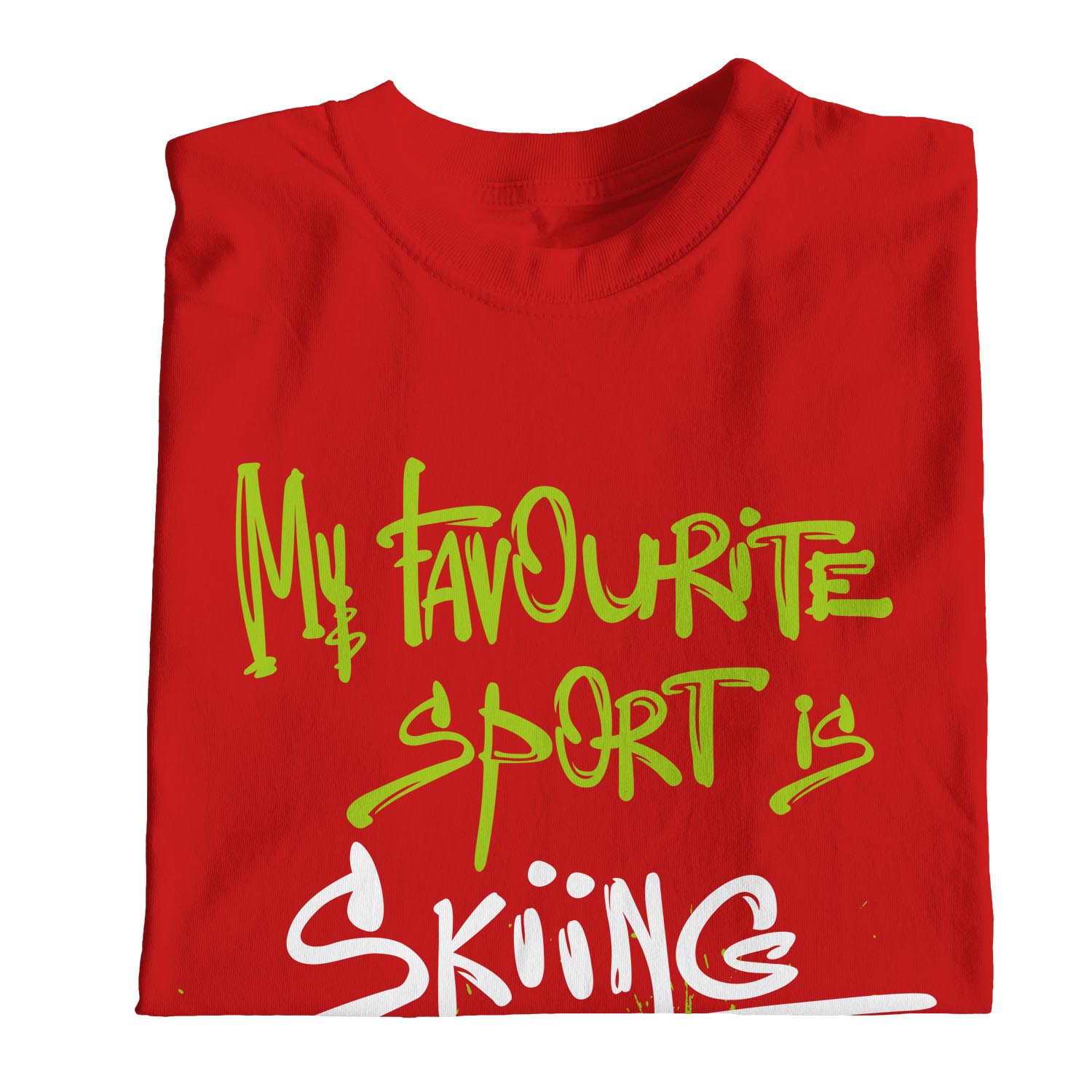 1Tee Womens Loose Fit My Favourite Sport Is Skiing T-Shirt