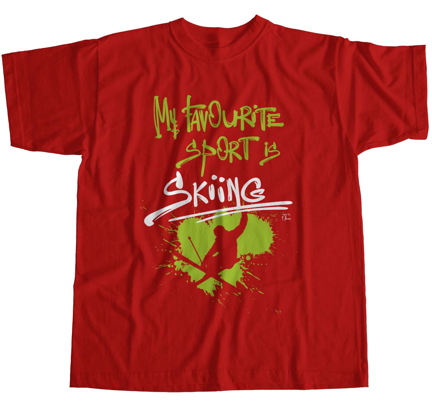 1Tee Womens Loose Fit My Favourite Sport Is Skiing T-Shirt