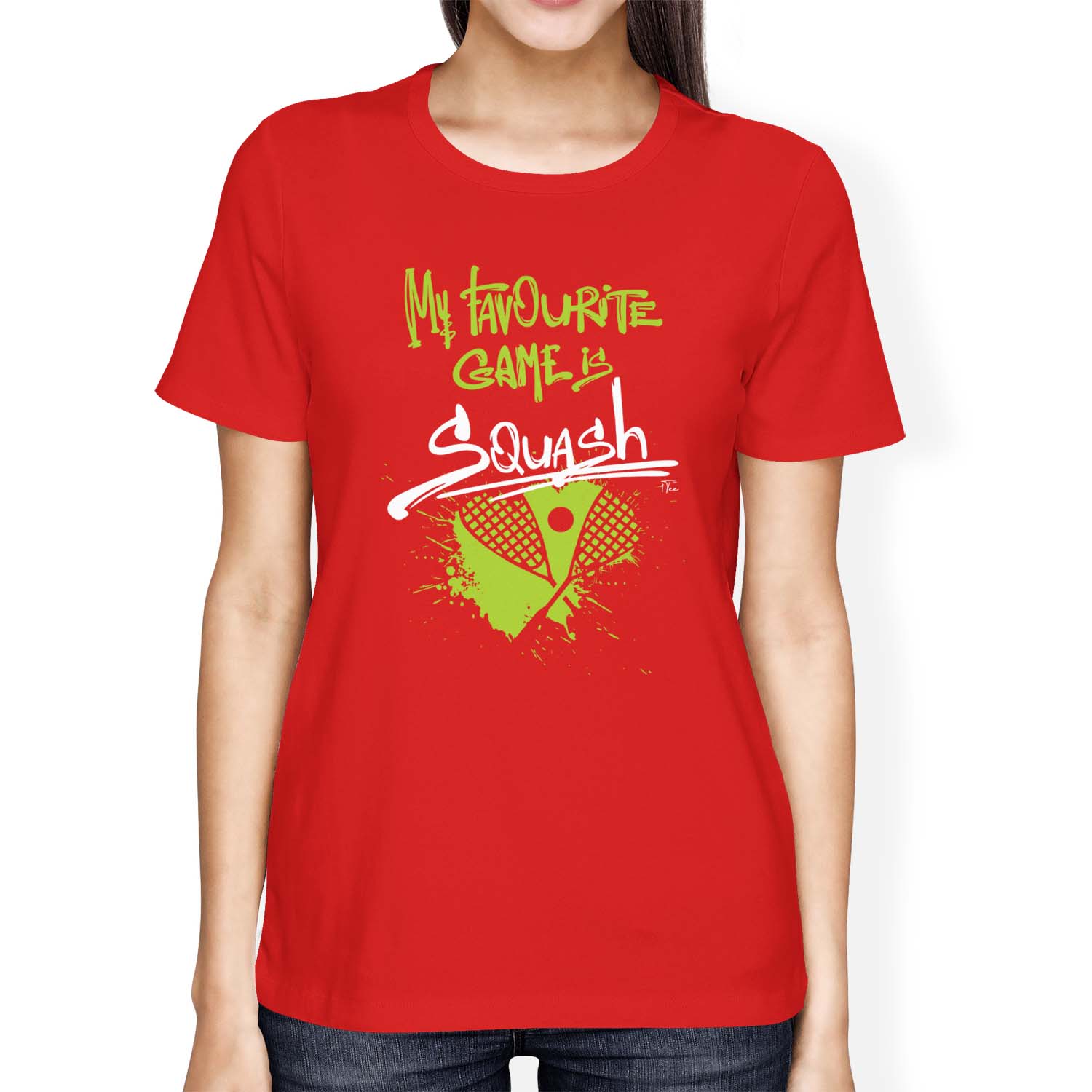 1Tee Womens Loose Fit My Favourite Game Is Squash T-Shirt