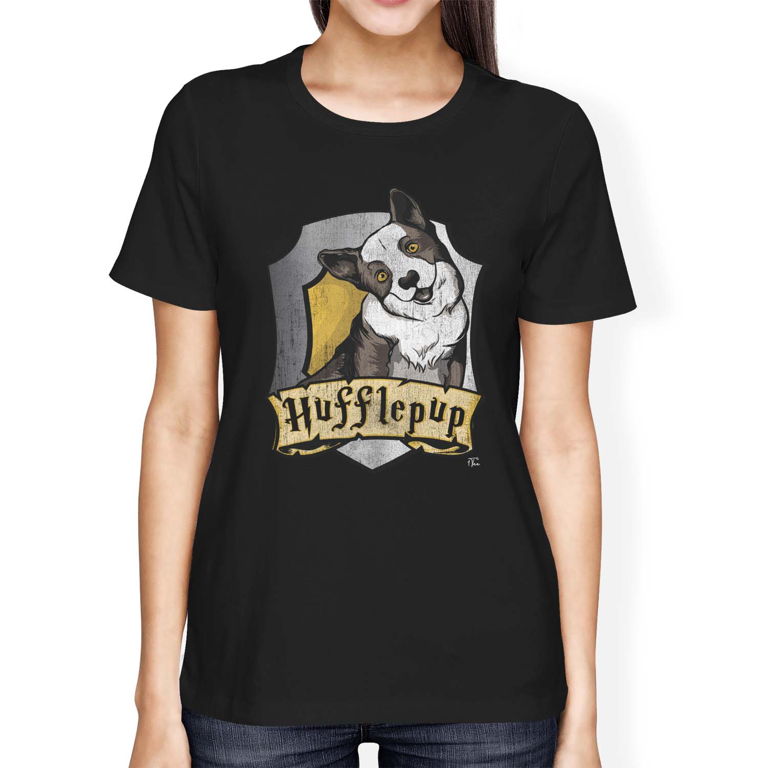 1Tee Womens Loose Fit Hufflepup Hogwarts T-Shirt