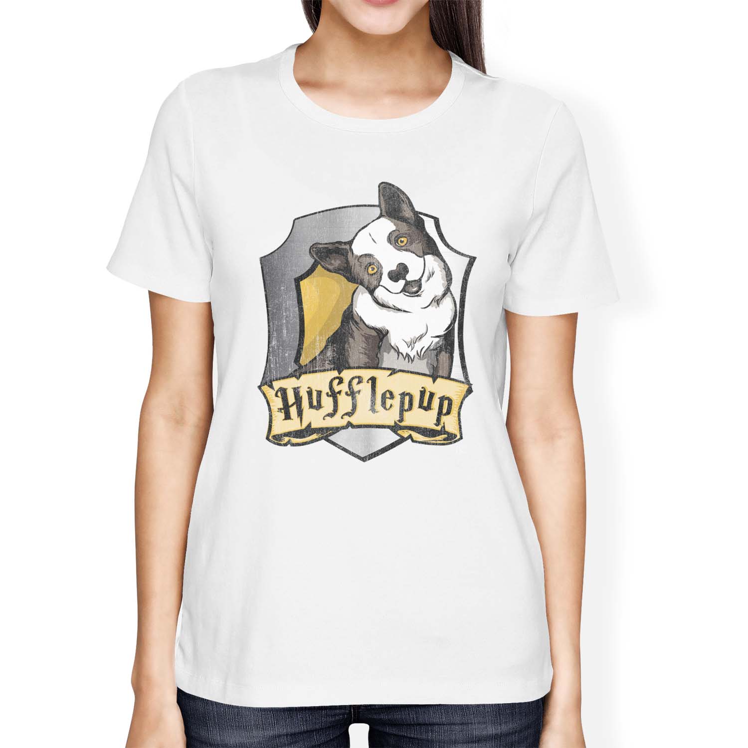 1Tee Womens Loose Fit Hufflepup Hogwarts T-Shirt