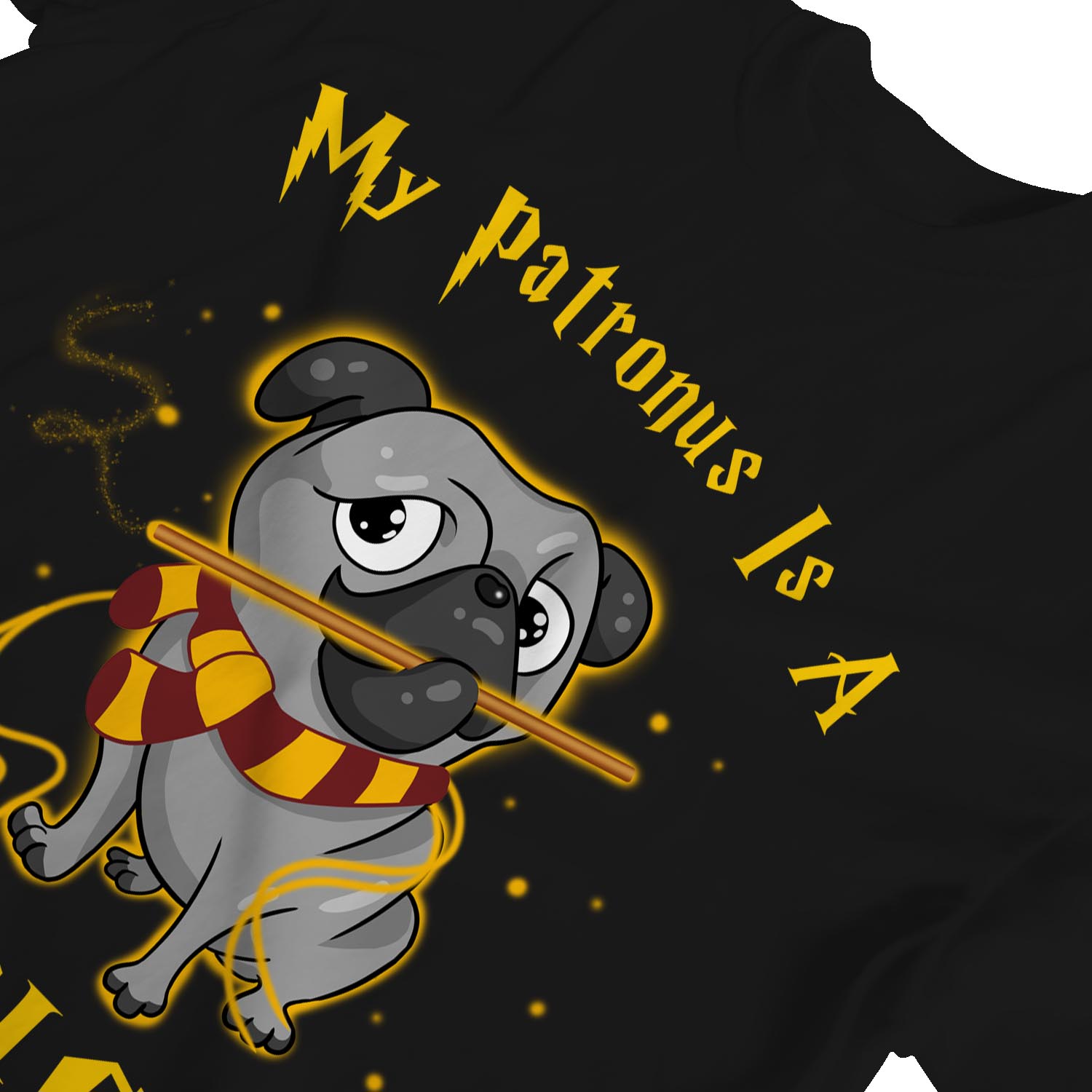 1Tee Womens Loose Fit My Patronus Is A Pug Dog T-Shirt