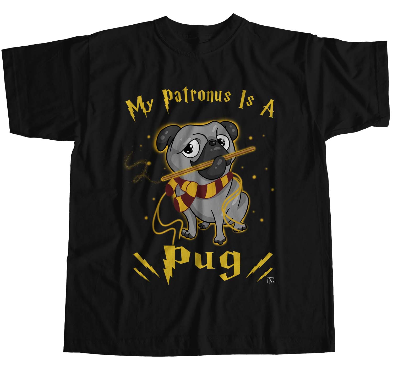 1Tee Womens Loose Fit My Patronus Is A Pug Dog T-Shirt