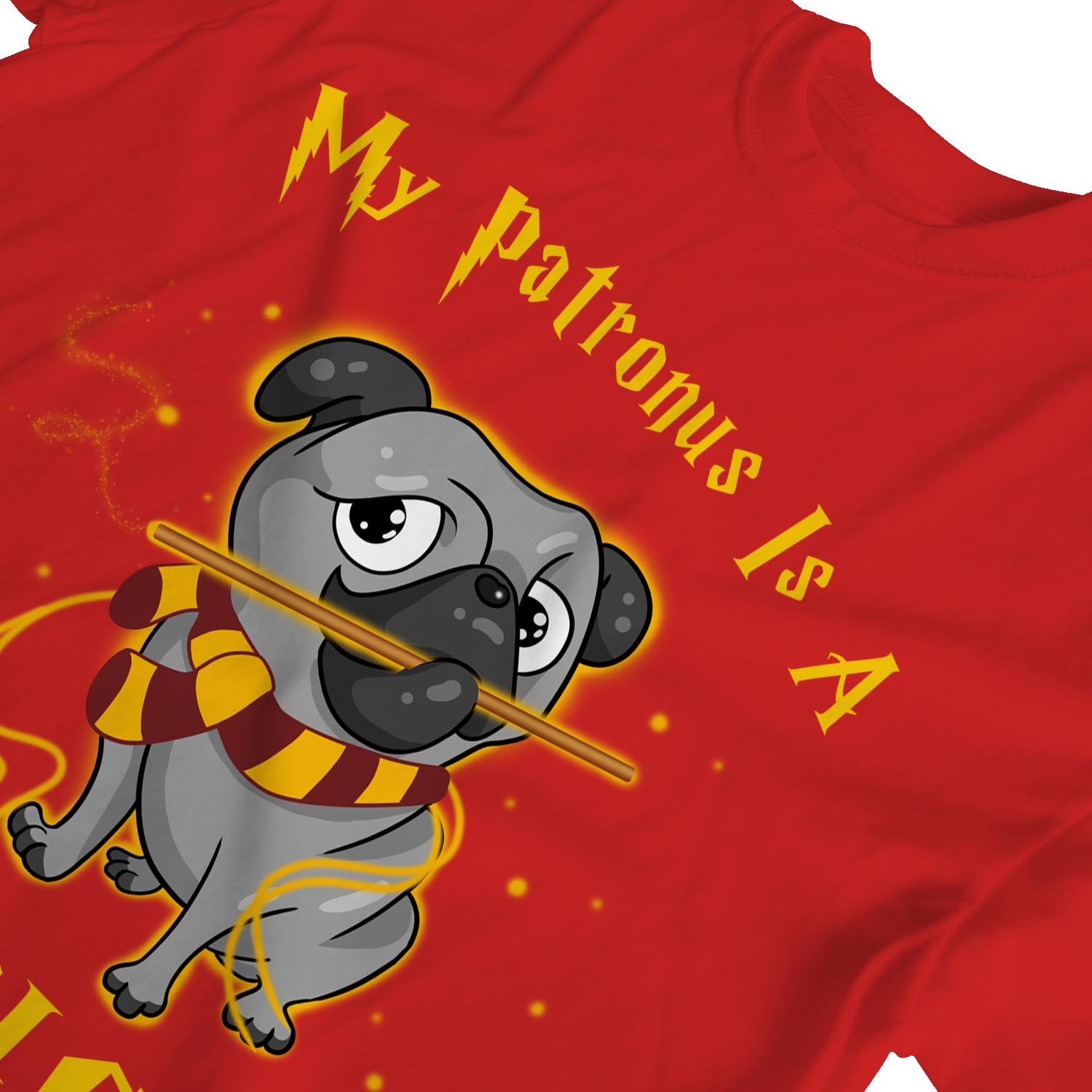 1Tee Womens Loose Fit My Patronus Is A Pug Dog T-Shirt