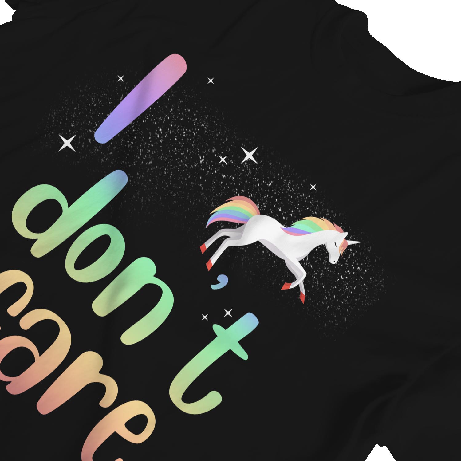 1Tee Womens Loose Fit Unicorn I Don't Care T-Shirt