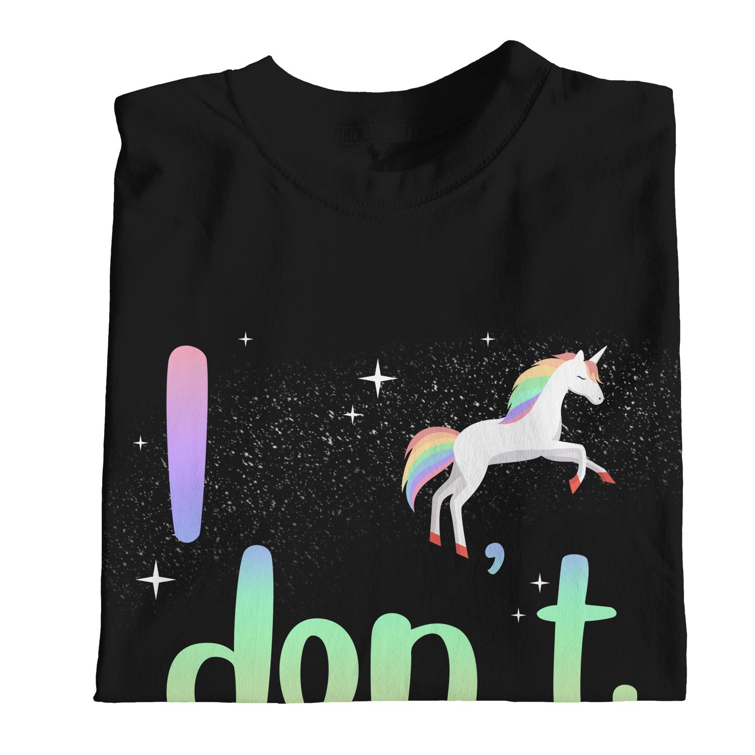 1Tee Womens Loose Fit Unicorn I Don't Care T-Shirt