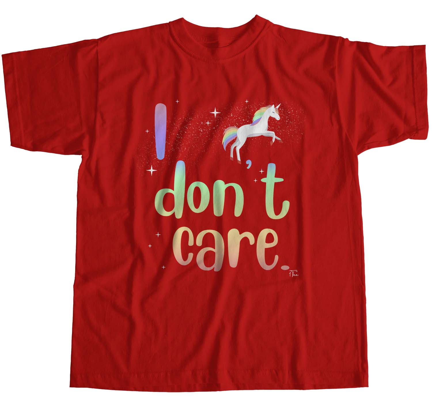 1Tee Womens Loose Fit Unicorn I Don't Care T-Shirt