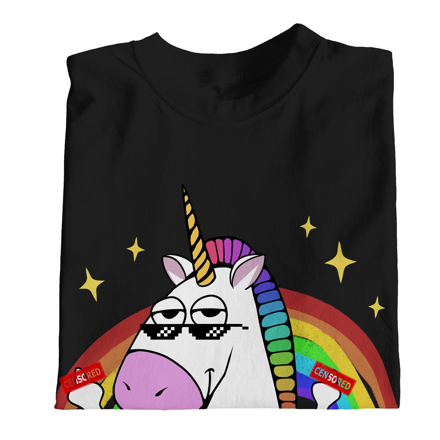 1Tee Womens Loose Fit F You, Love You Gangster Unicorn T-Shirt