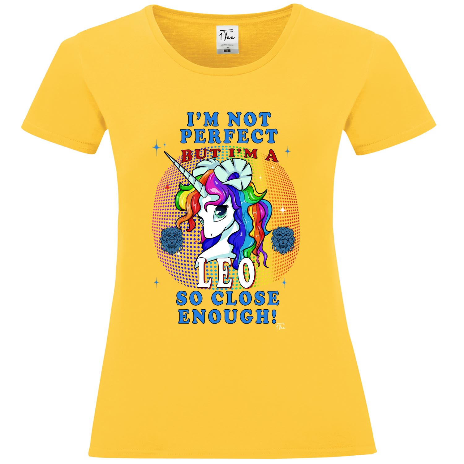 1 T-Shirt Damen I'm Not Perfect, But I'm Leo, So Close Enough Einhorn Sternzeichen - Bild 12 von 15