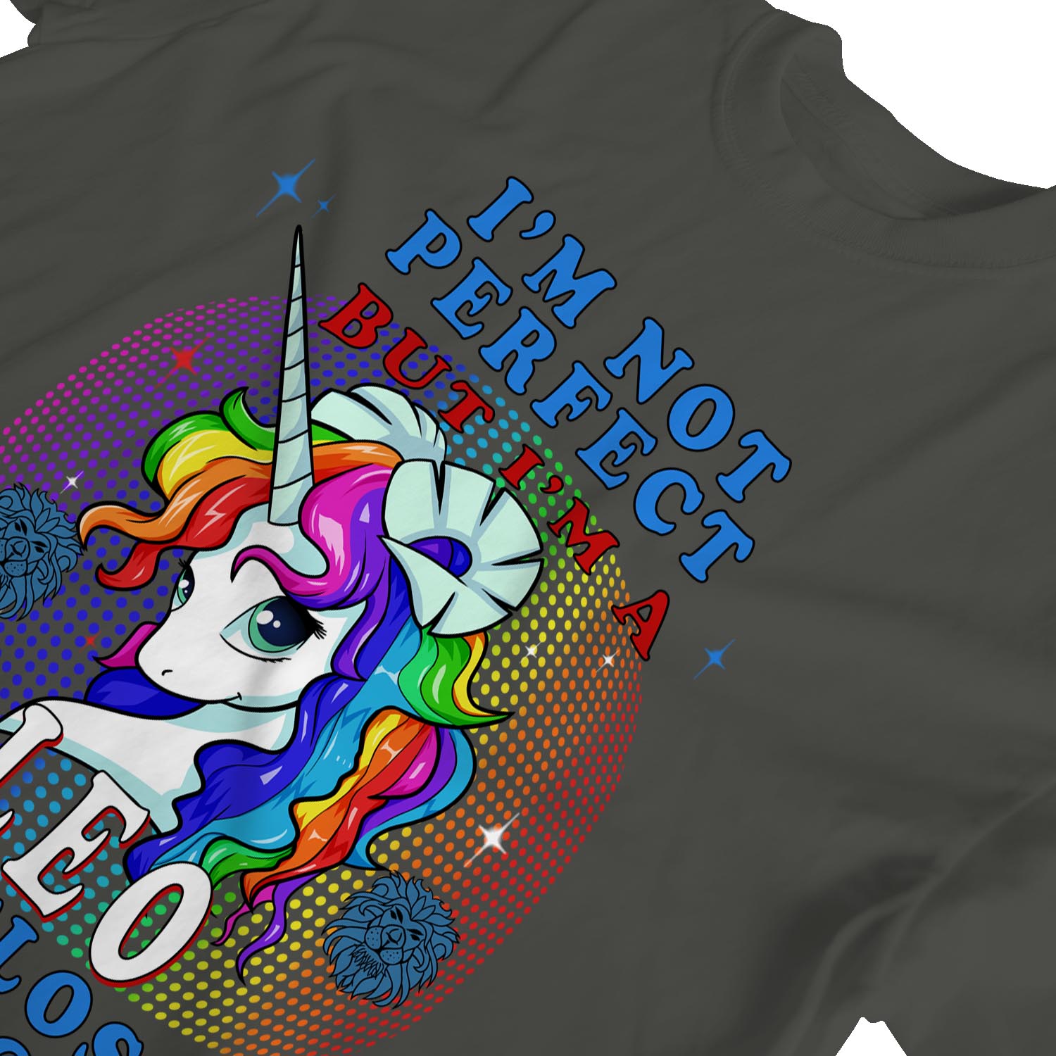 1 T-Shirt Damen I'm Not Perfect, But I'm Leo, So Close Enough Einhorn Sternzeichen - Bild 8 von 15