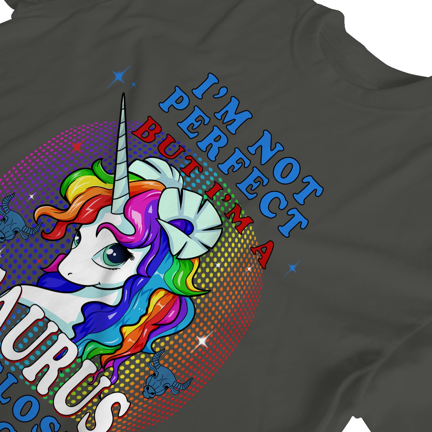1Tee Damen T-Shirt I'm Not Perfect, But I'm Taurus, Einhorn Sternzeichen - Bild 8 von 15