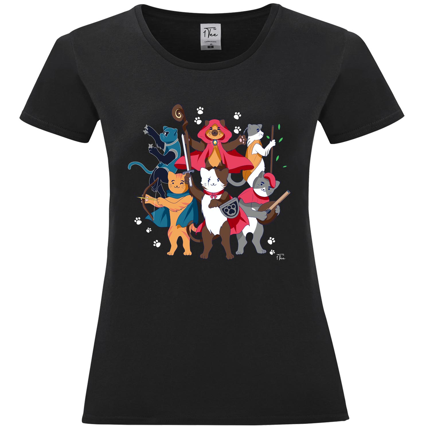 1Tee Damen Dungeons & Cats T-Shirt - Bild 7 von 25
