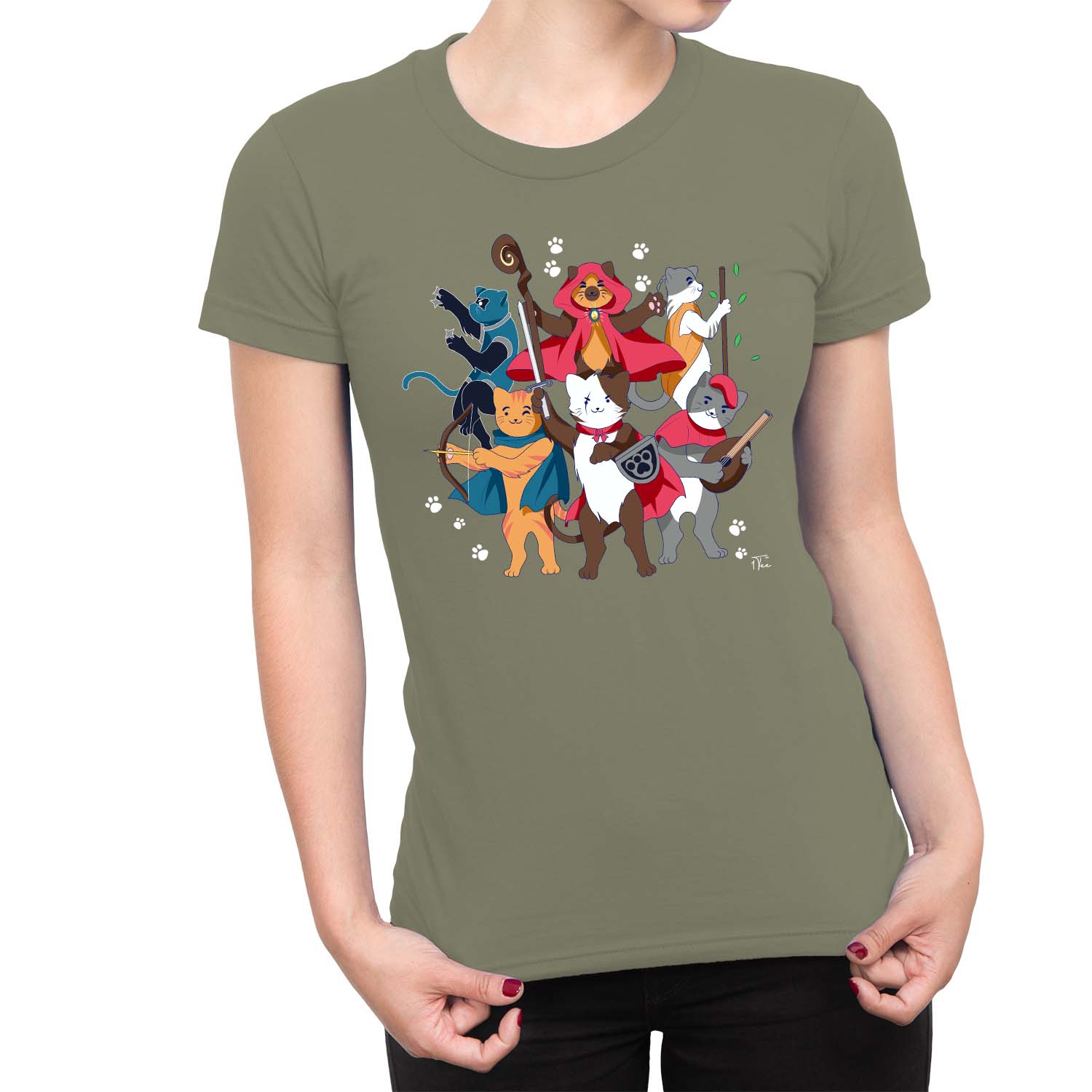 1Tee Damen Dungeons & Cats T-Shirt - Bild 21 von 25