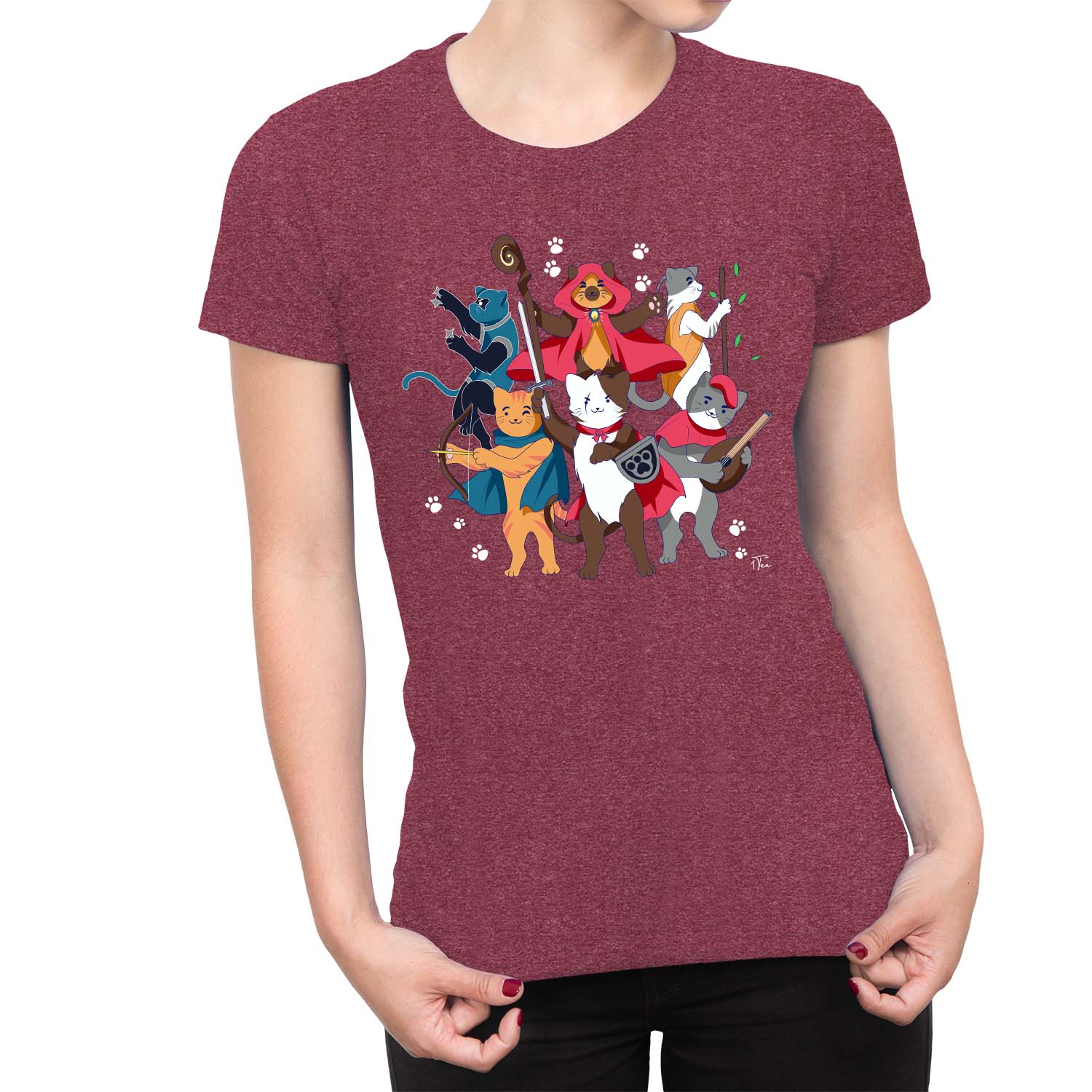 1Tee Damen Dungeons & Cats T-Shirt - Bild 11 von 25
