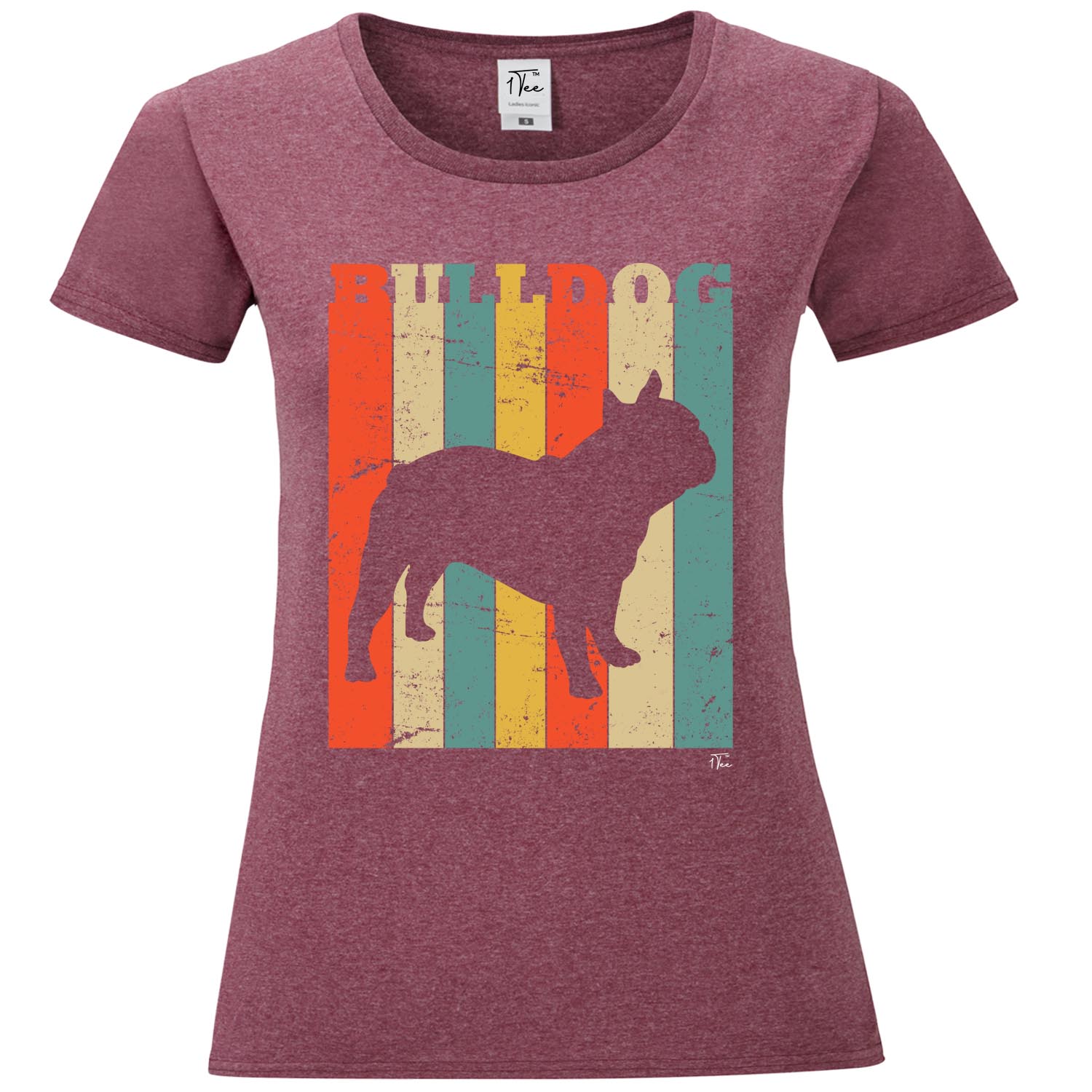 1tee Womens Bulldog Dog Breed Colourful Retro T Shirt Ebay