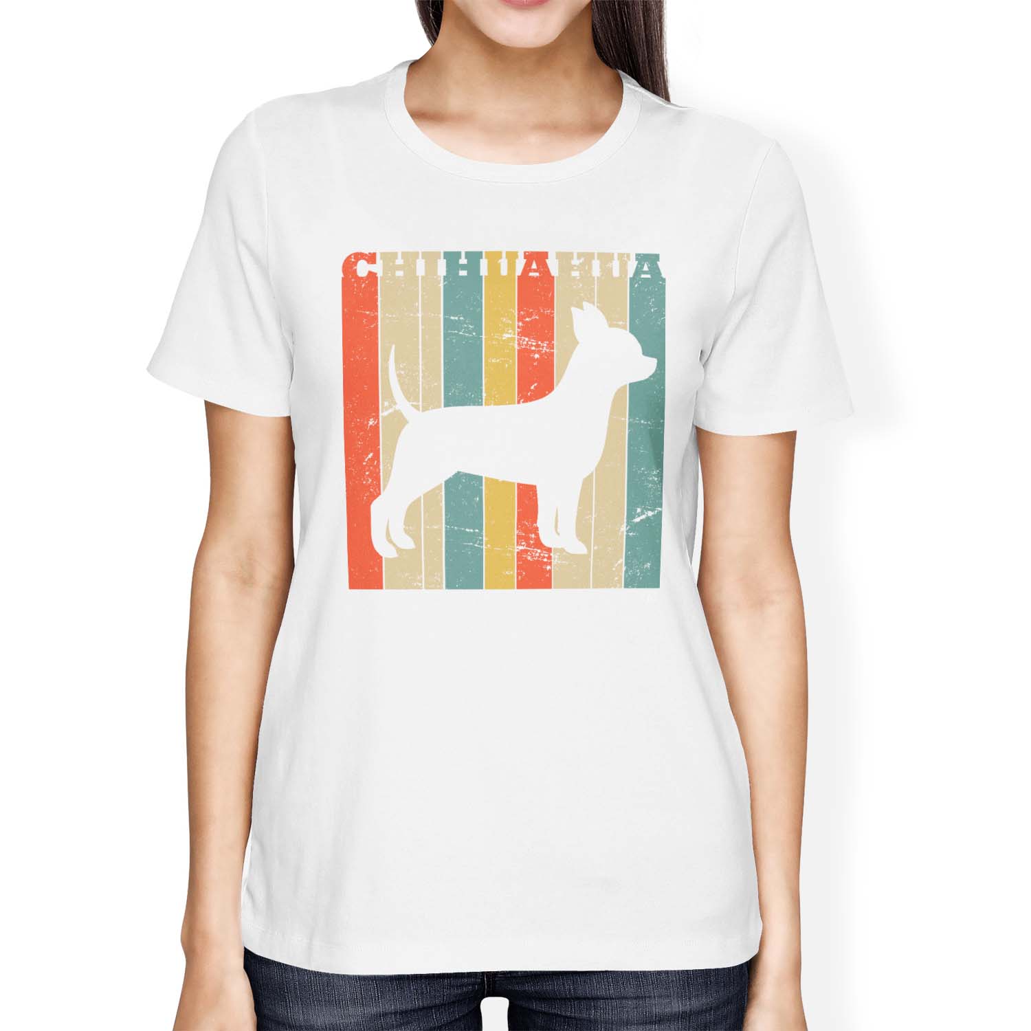 1 T-Shirt Damen lose Passform Chihuahua Hunderasse - bunt Retro - Bild 11 von 15