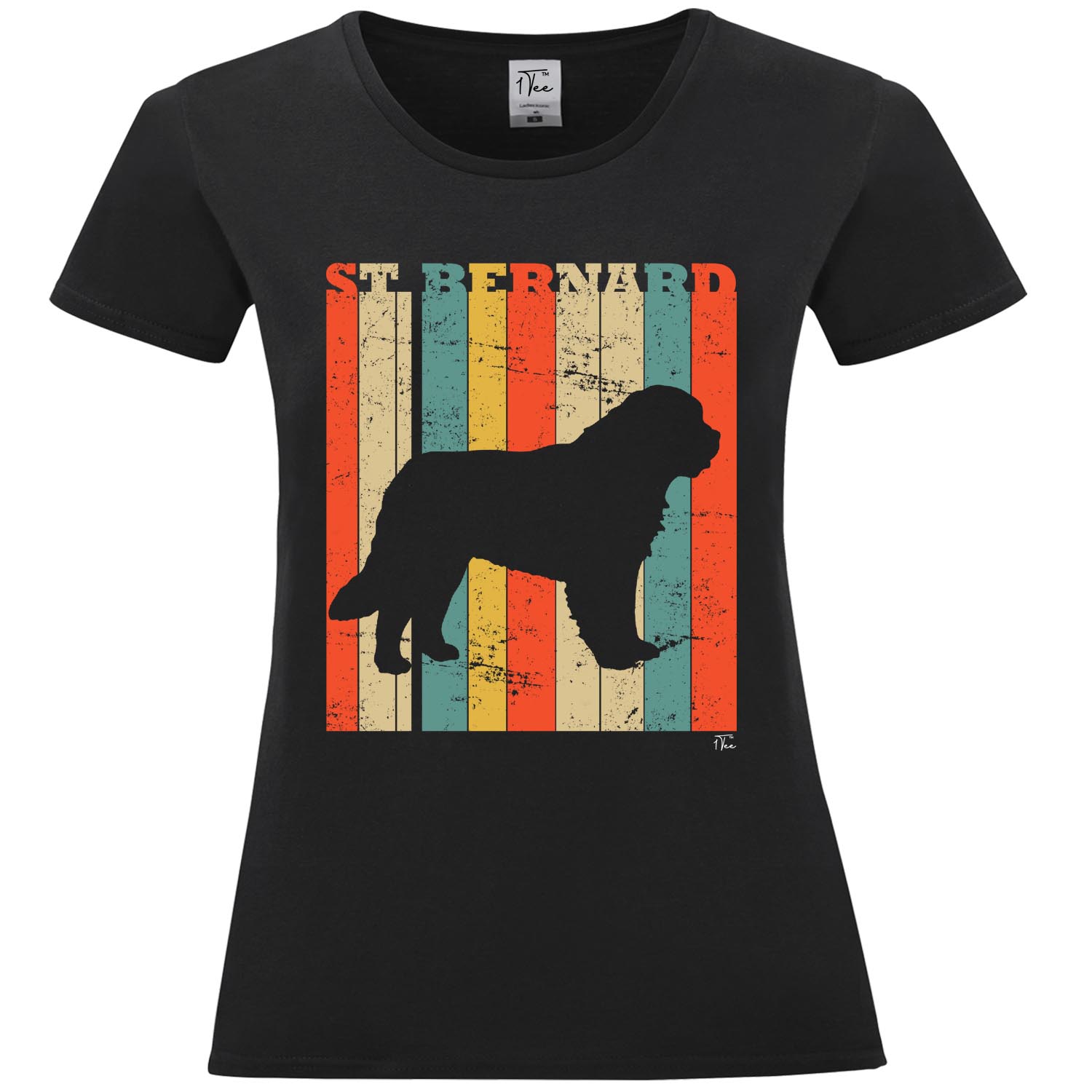 1tee Womens St Bernard Dog Breed Colourful Retro T Shirt Ebay