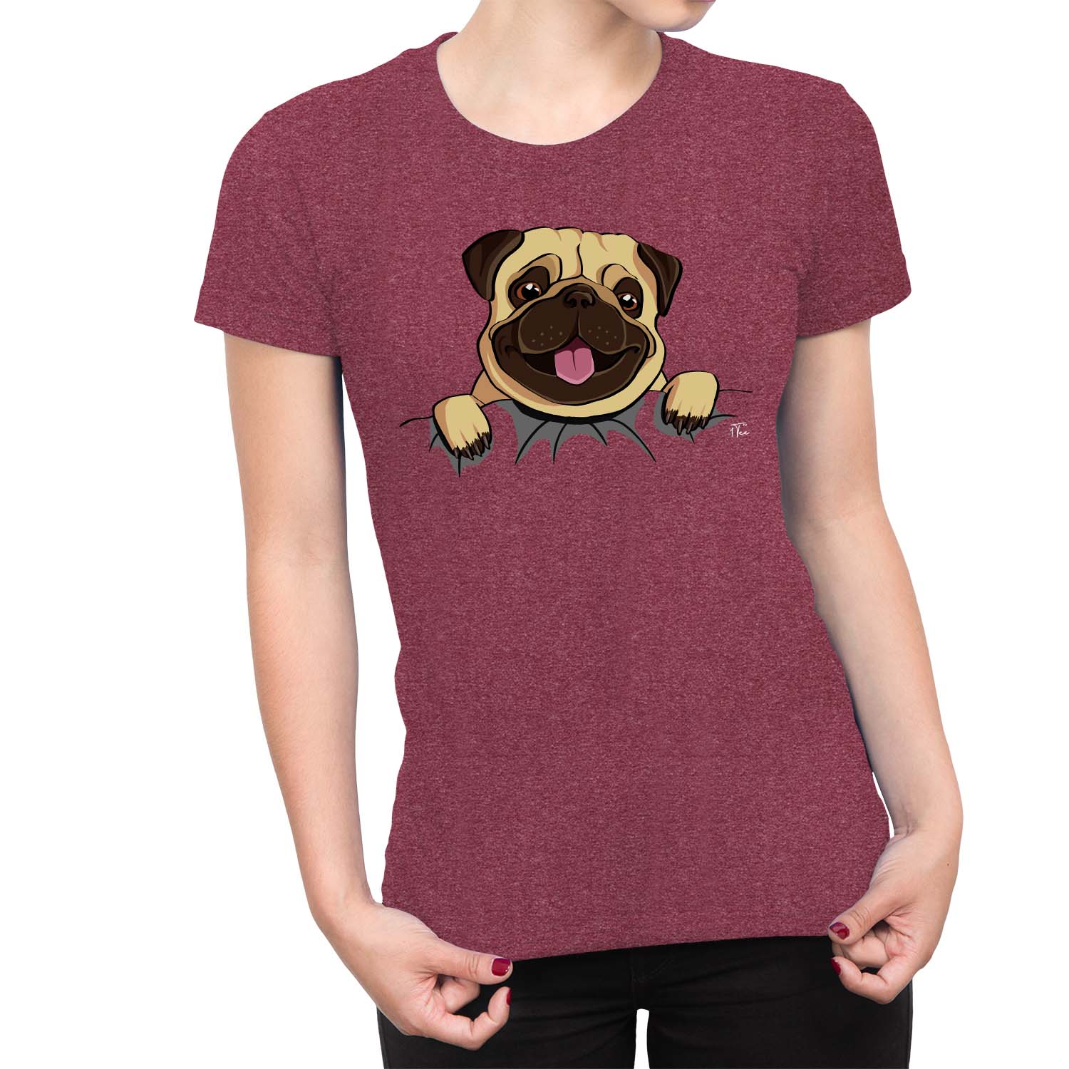 pug in pocket t shirt