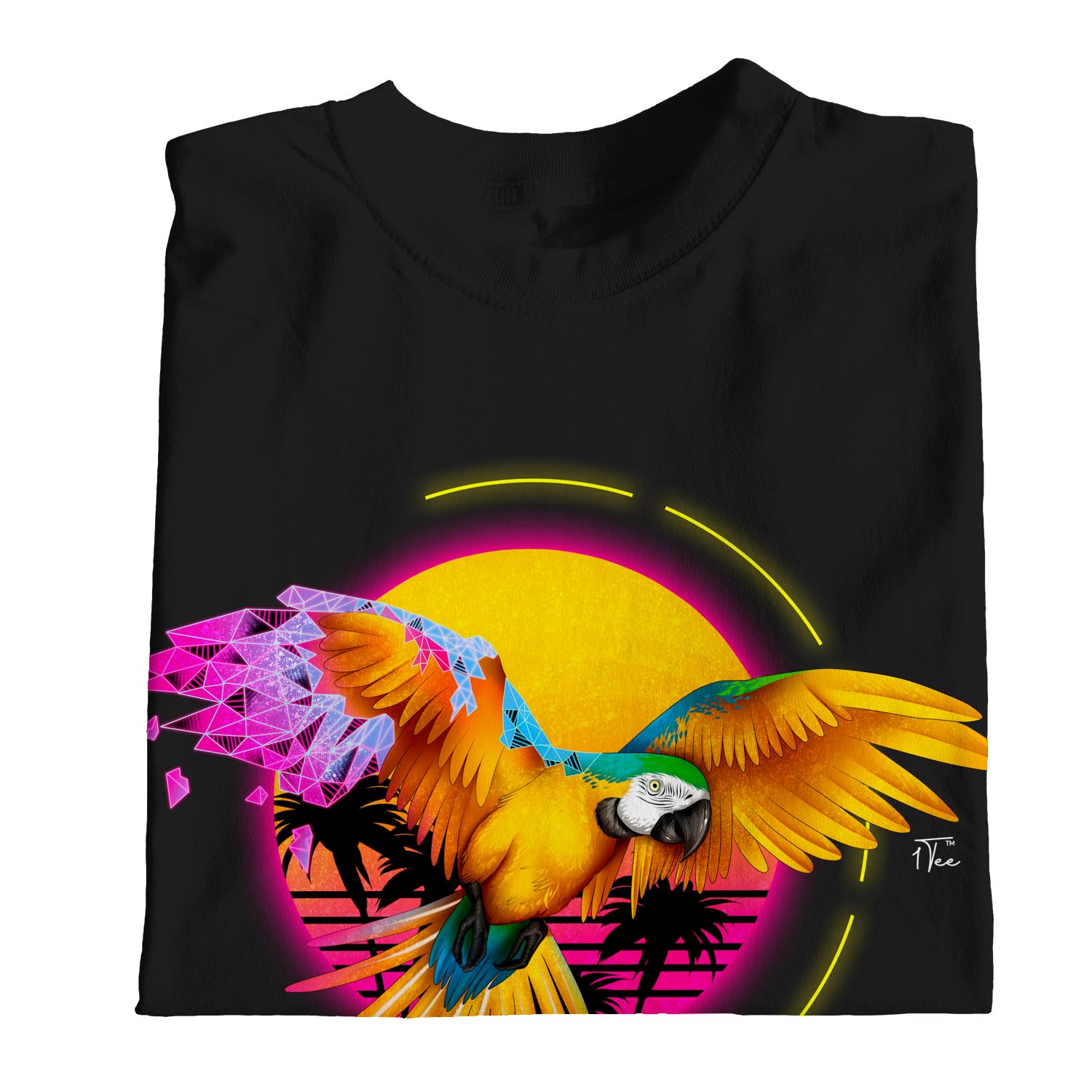 1Tee Womens Parrott Tropical Geometric T-Shirt - Picture 9 of 25