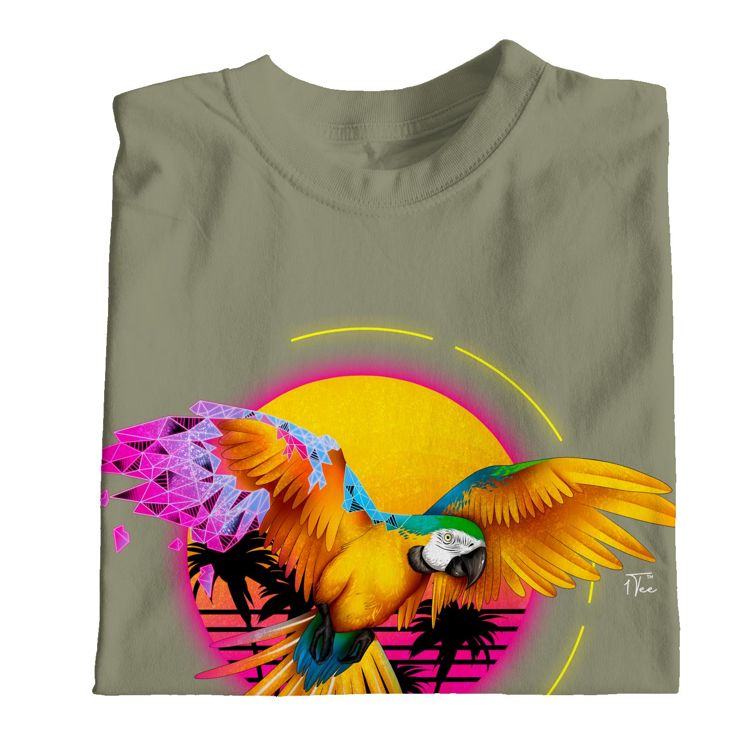 1Tee Womens Parrott Tropical Geometric T-Shirt - Picture 24 of 25