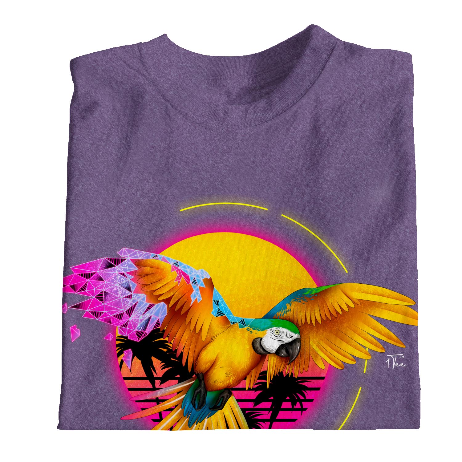 1Tee Womens Parrott Tropical Geometric T-Shirt - Picture 19 of 25
