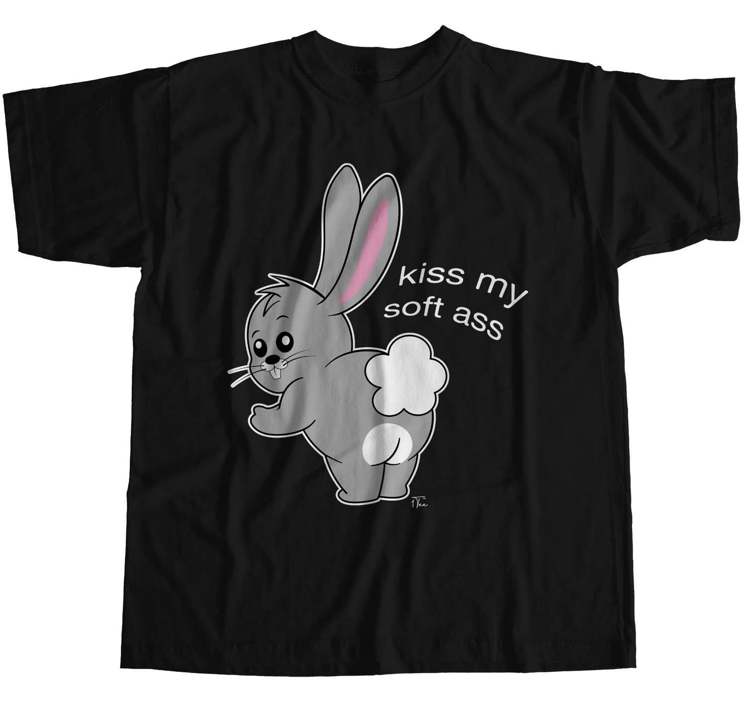 1Tee Womens Loose Fit Kiss My Soft Ass Bunny T-Shirt