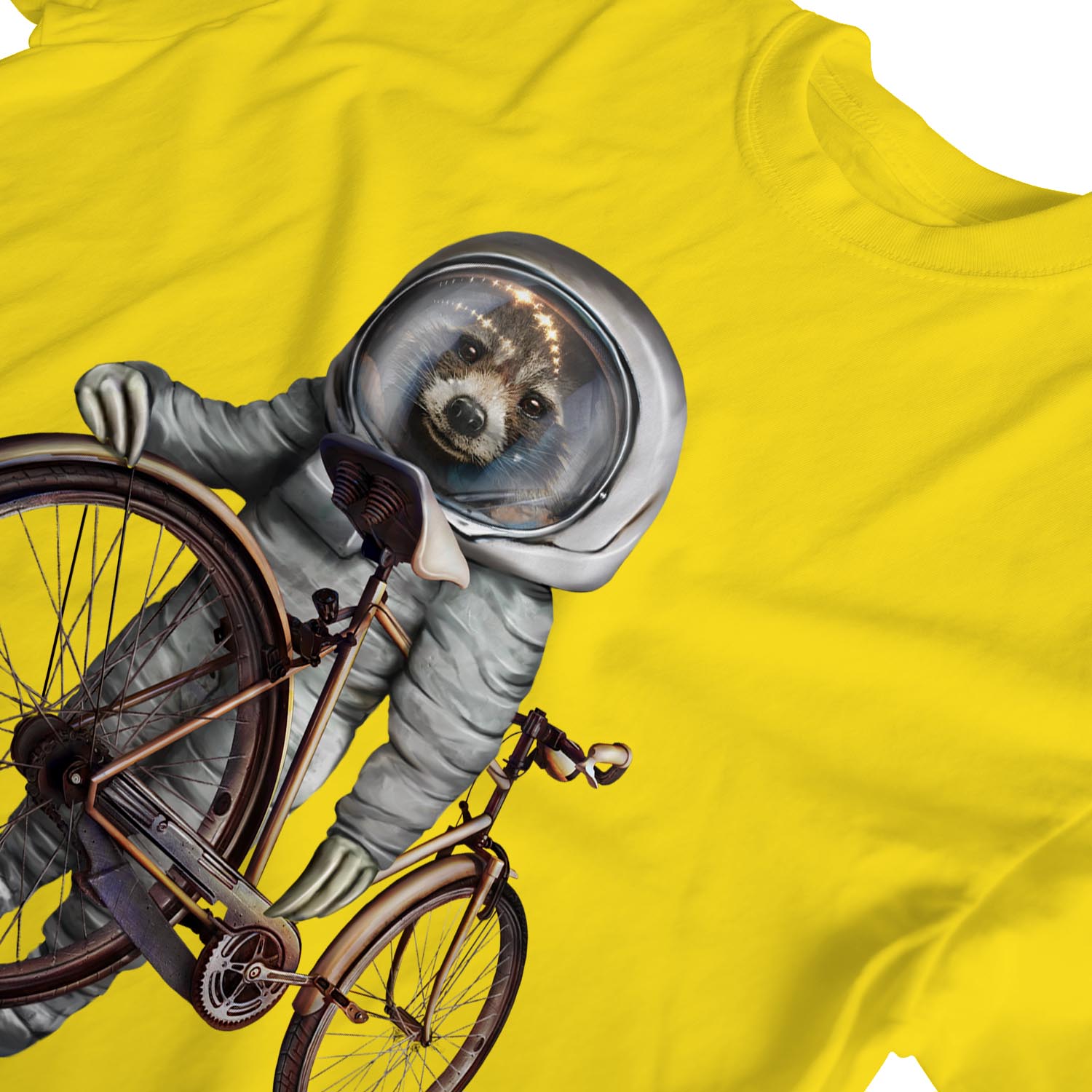 1Tee Damen T-Shirt Faultier Astronaut mit Fahrrad - Bild 23 von 25