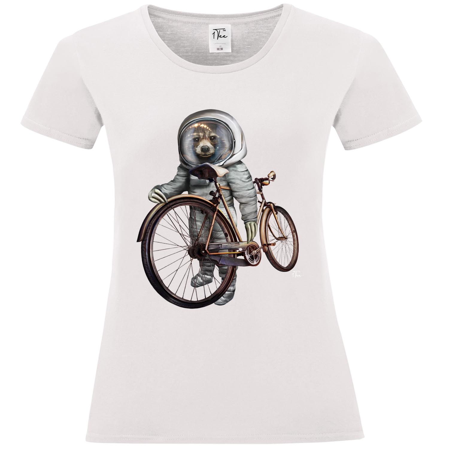 1Tee Damen T-Shirt Faultier Astronaut mit Fahrrad - Bild 17 von 25