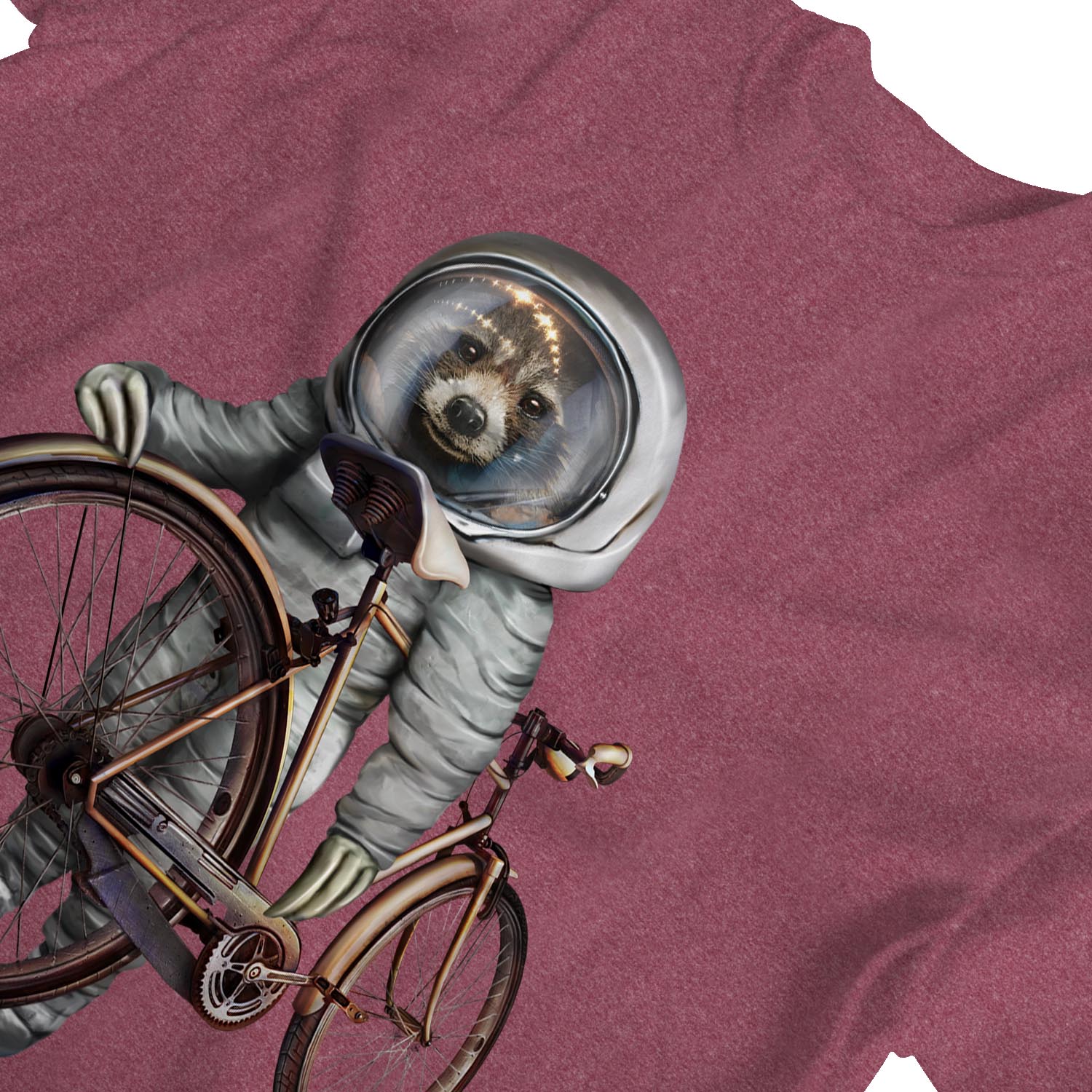 1Tee Damen T-Shirt Faultier Astronaut mit Fahrrad - Bild 8 von 25