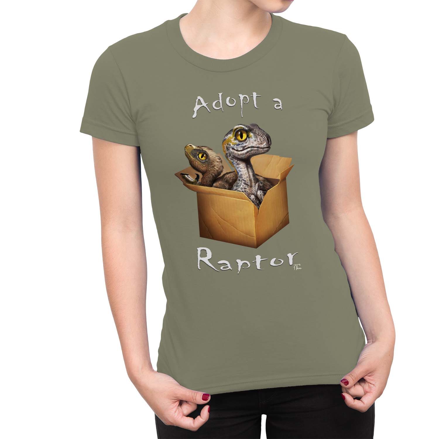1Tee Damen Adopt A Raptor Dinosaurier T-Shirt - Bild 21 von 25