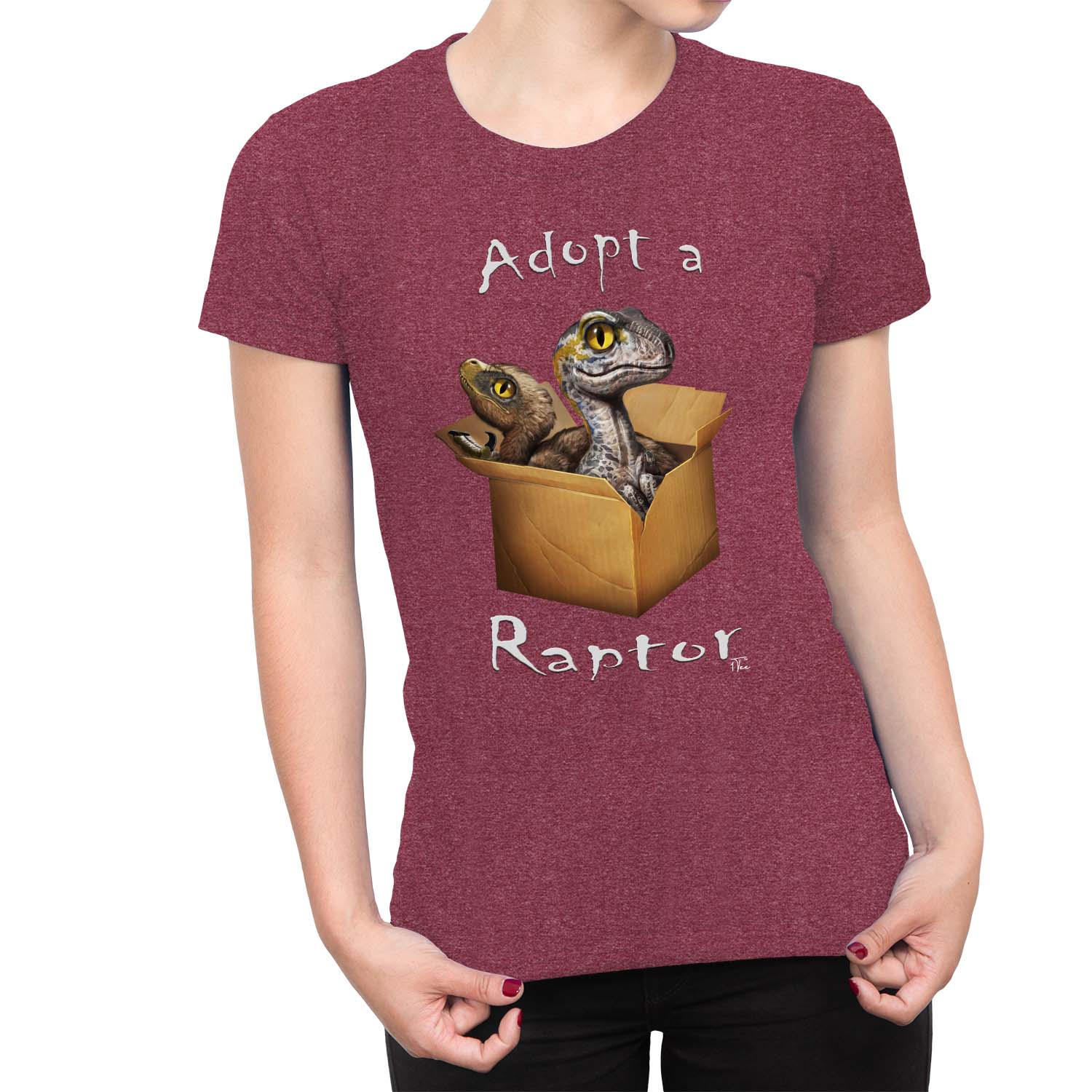 1Tee Damen Adopt A Raptor Dinosaurier T-Shirt - Bild 6 von 25