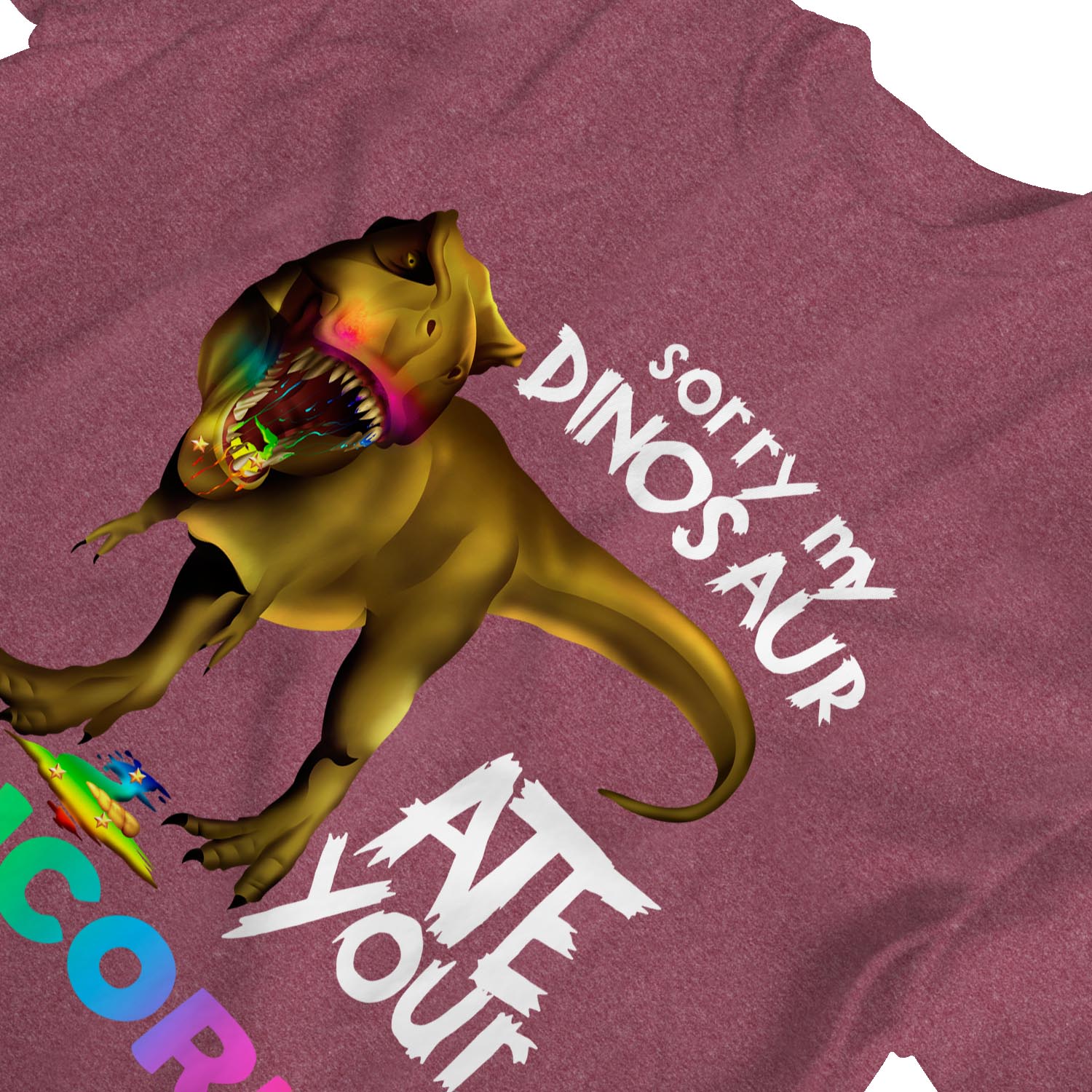 Camiseta 1Tee Sorry My Dinosaur Ate Your Unicorn para mujer - Imagen 8 de 25