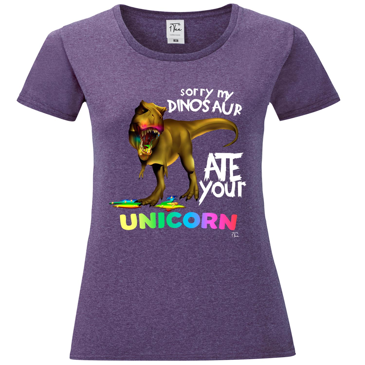 1Tee Womens Sorry My Dinosaur Ate Your Unicorn T-Rex T-Shirt | eBay