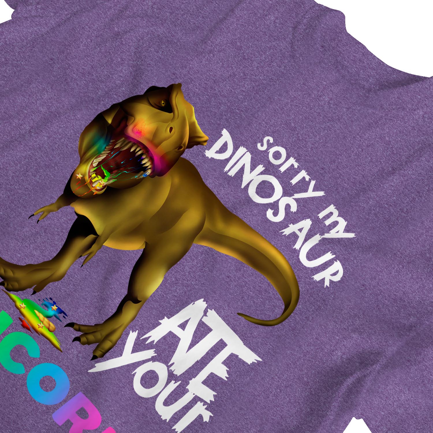 Camiseta 1Tee Sorry My Dinosaur Ate Your Unicorn para mujer - Imagen 13 de 25
