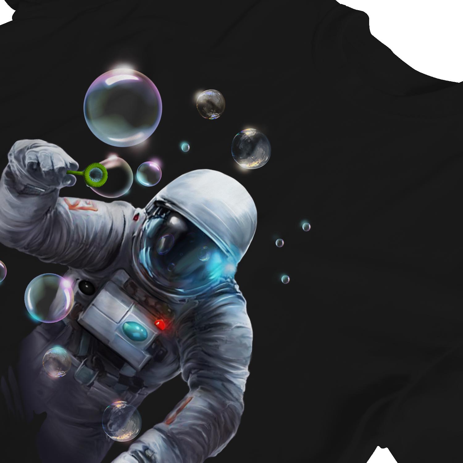 1Tee Womens Astronaut Blowing Bubbles In Space TShirt eBay