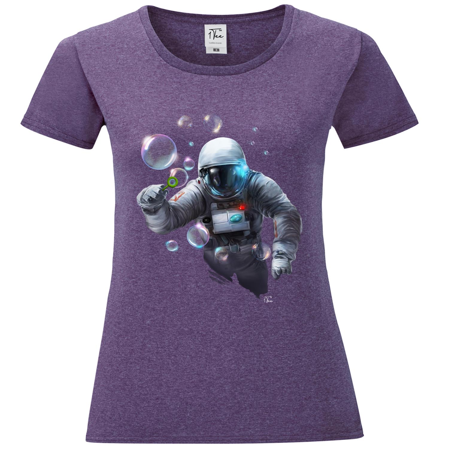 1Tee Womens Astronaut Blowing Bubbles In Space TShirt eBay