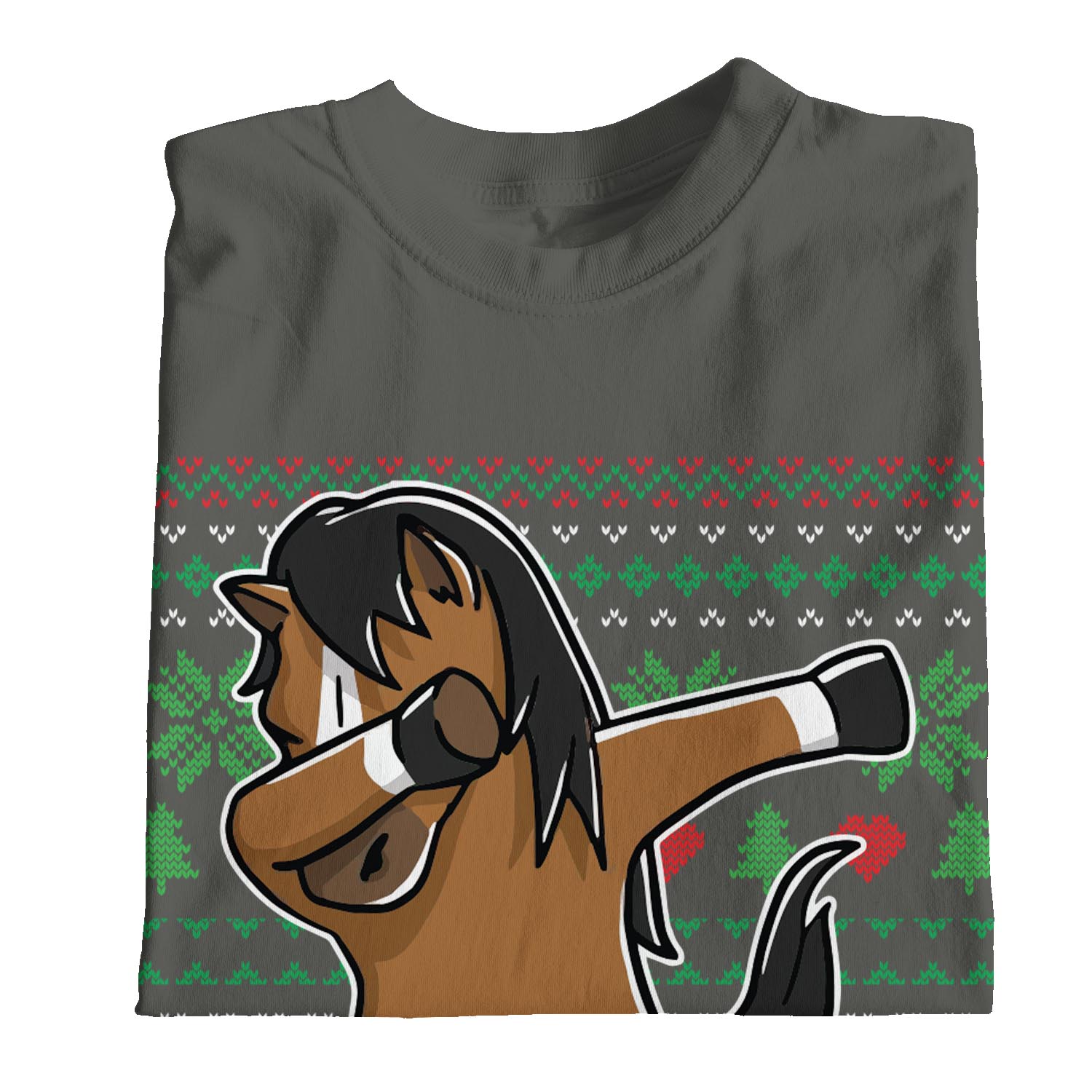 1Tee Damen T-Shirt Horse Dabbing Dab at Christmas - Bild 24 von 25