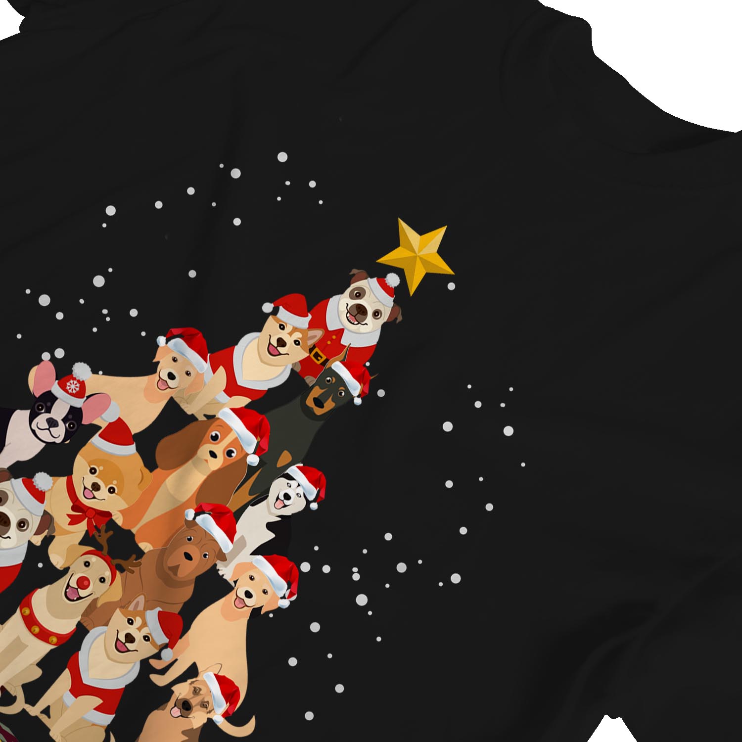 1Tee Damen T-Shirt Loose Fit Hund Weihnachtsbaum - Bild 8 von 15