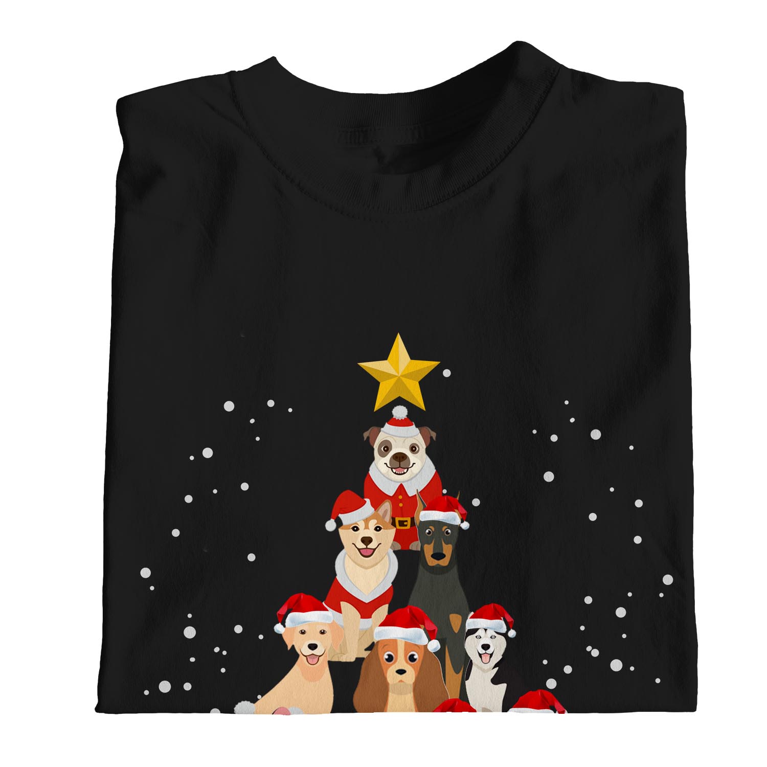1Tee Damen T-Shirt Loose Fit Hund Weihnachtsbaum - Bild 9 von 15