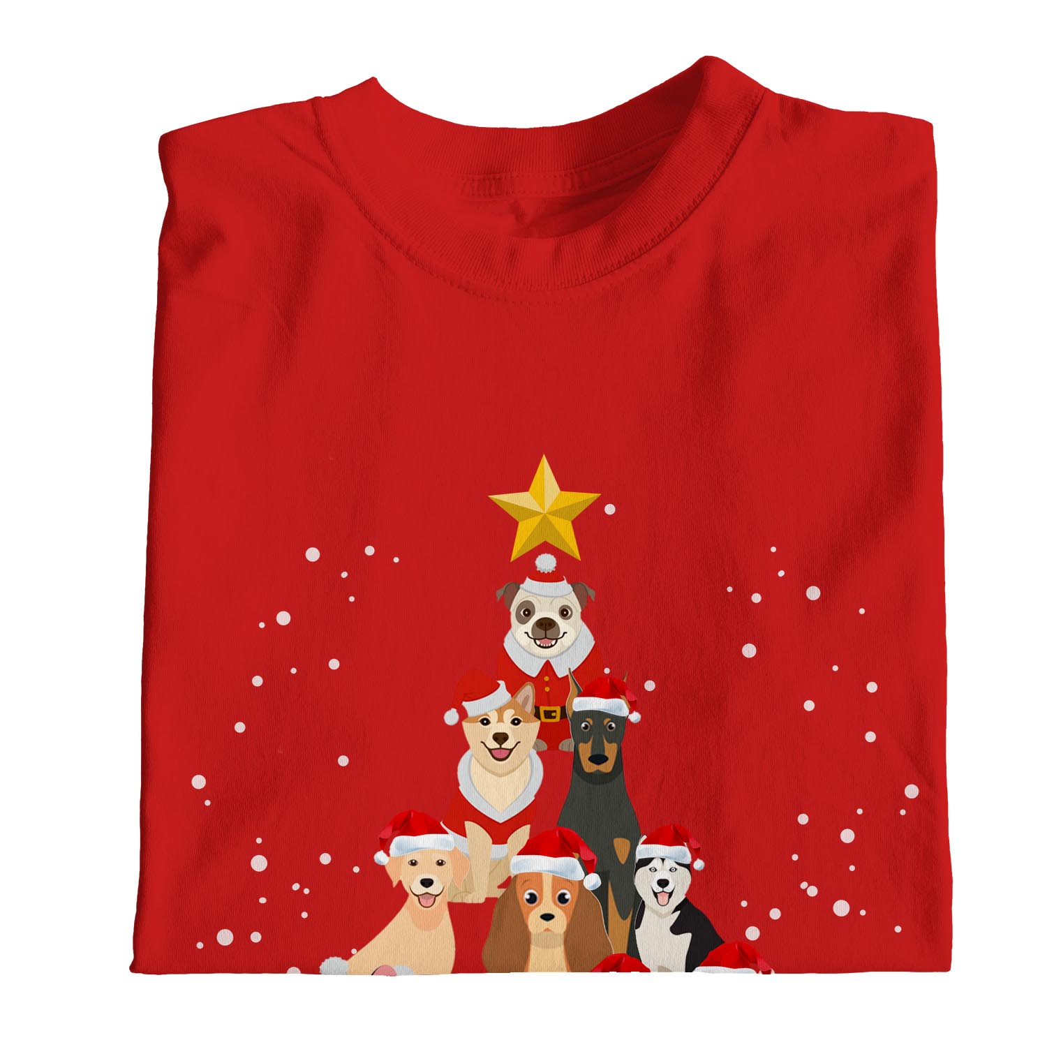 1Tee Damen T-Shirt Loose Fit Hund Weihnachtsbaum - Bild 14 von 15